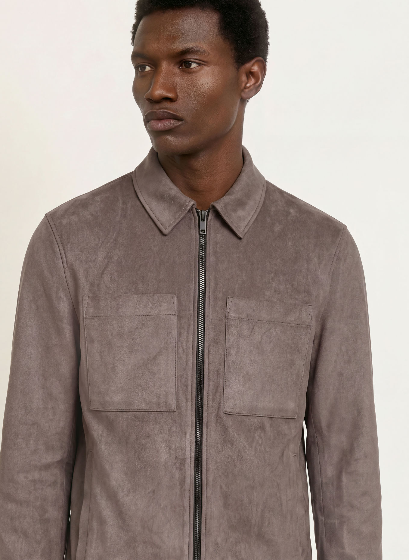 ROY ROBSON Overjacket in leerlook: DONKERGRIJS