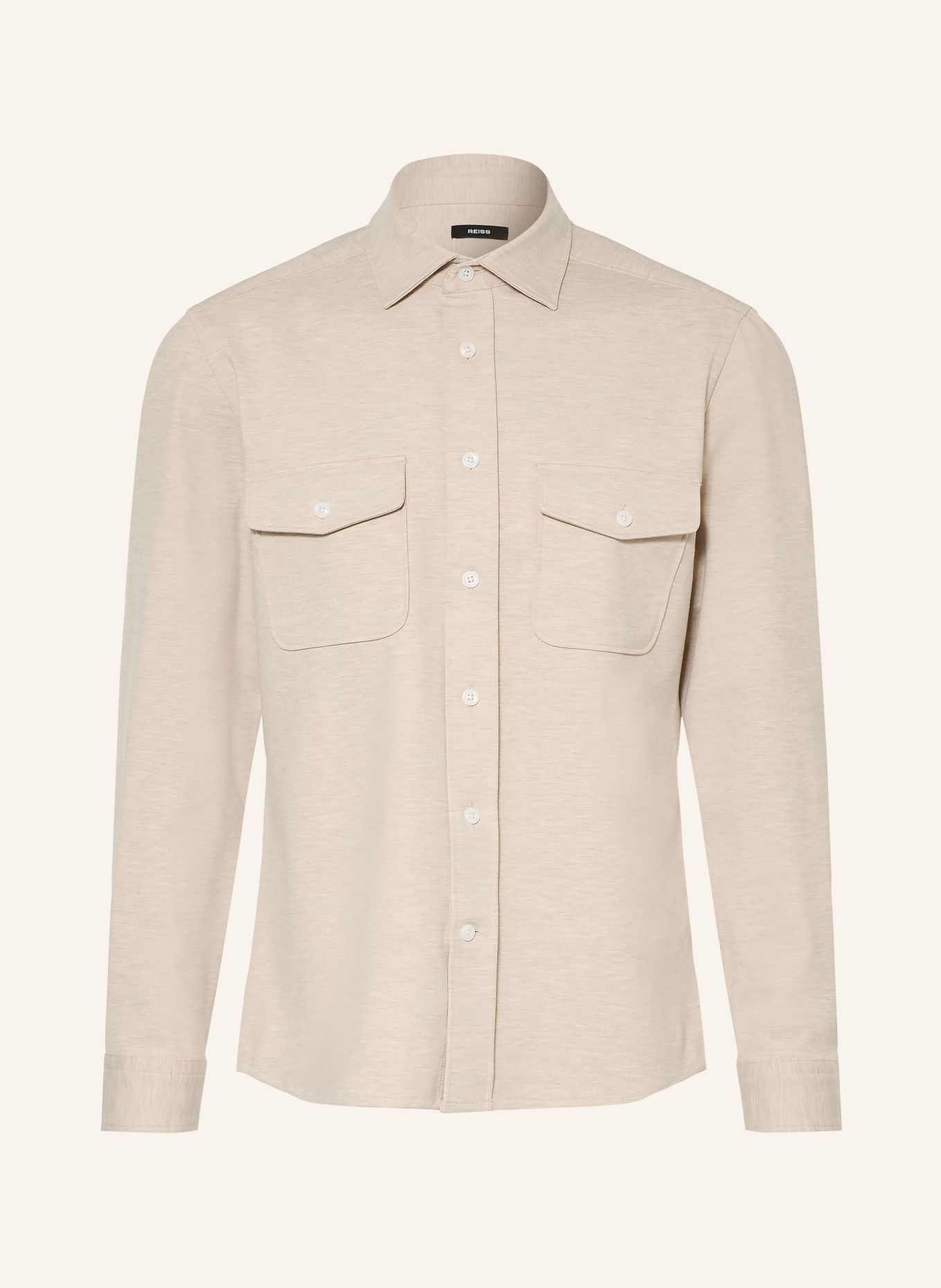 REISS Overshirt MCSHANE aus Jersey: BEIGE