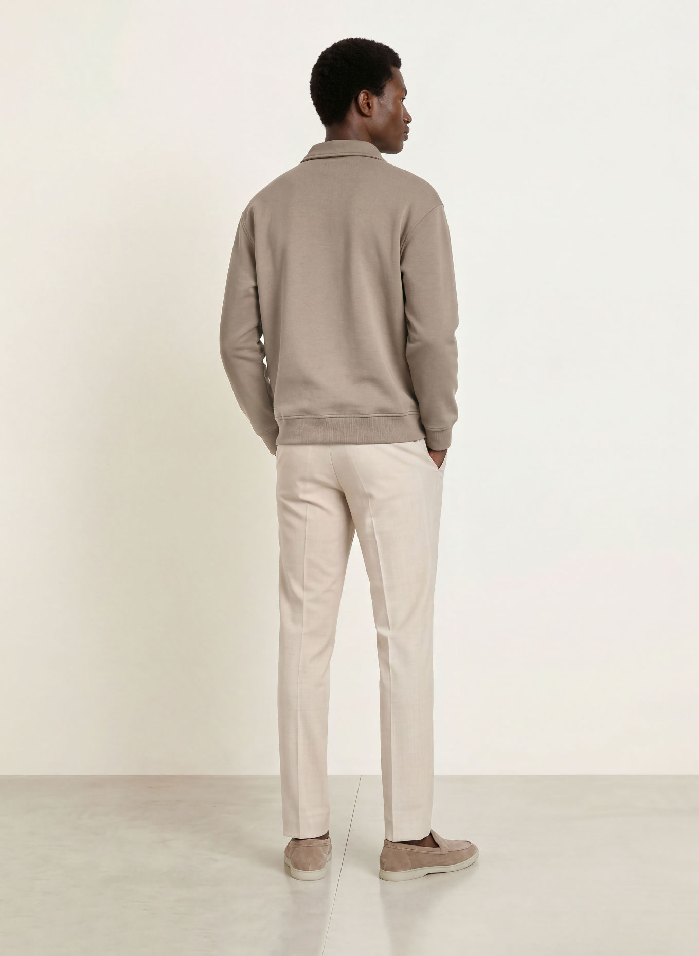 REISS Sweat-Poloshirt BROOKS: TAUPE