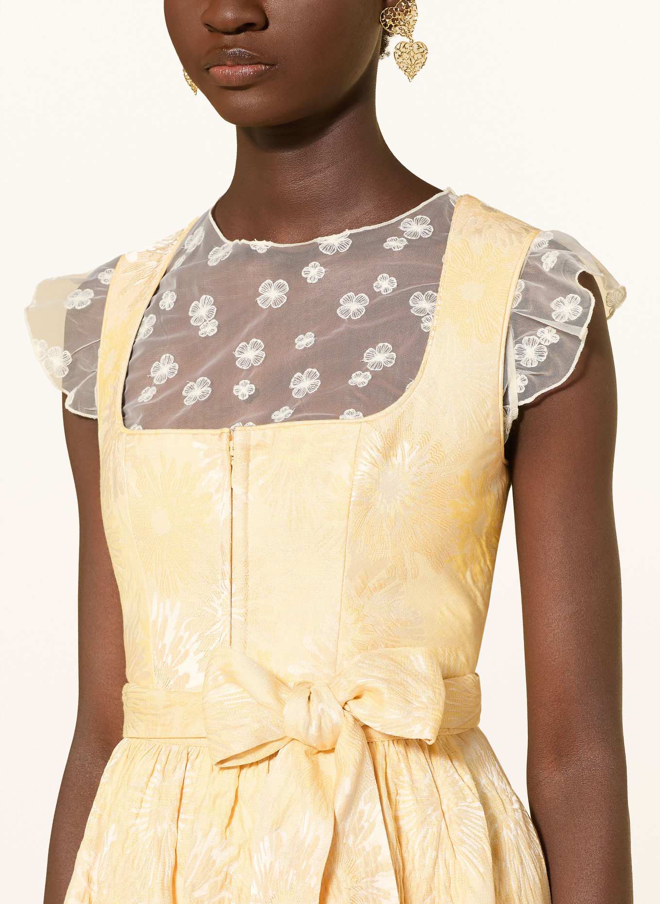 LIMBERRY Dirndl DAHLIA: GELB / HELLBRAUN / HELLGELB