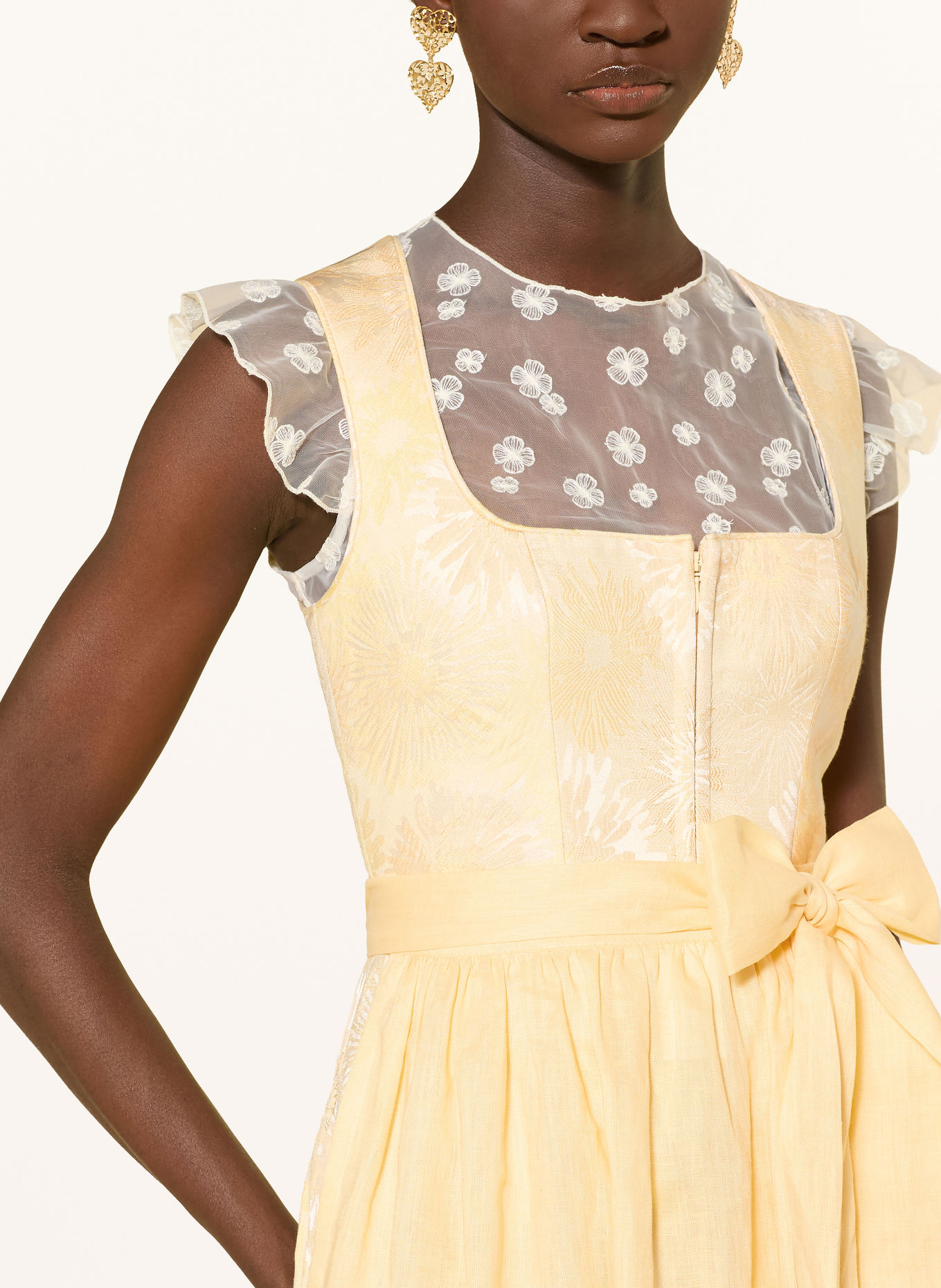 LIMBERRY Dirndl DAHLIA: GELB / HELLBRAUN / HELLGELB