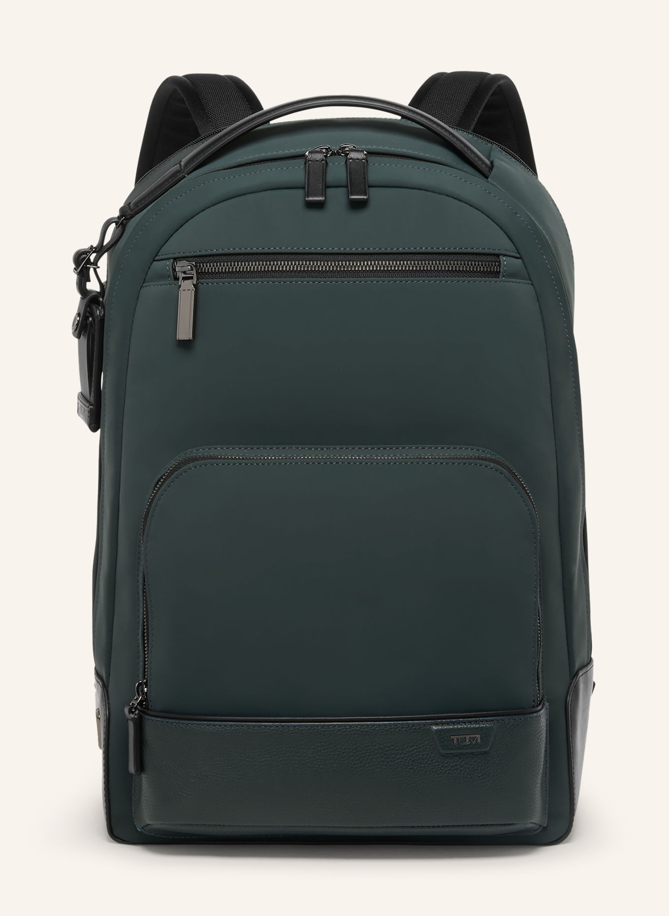 TUMI HARRISON WARREN Backpack with laptop compartment: DARK GREEN / BLACK