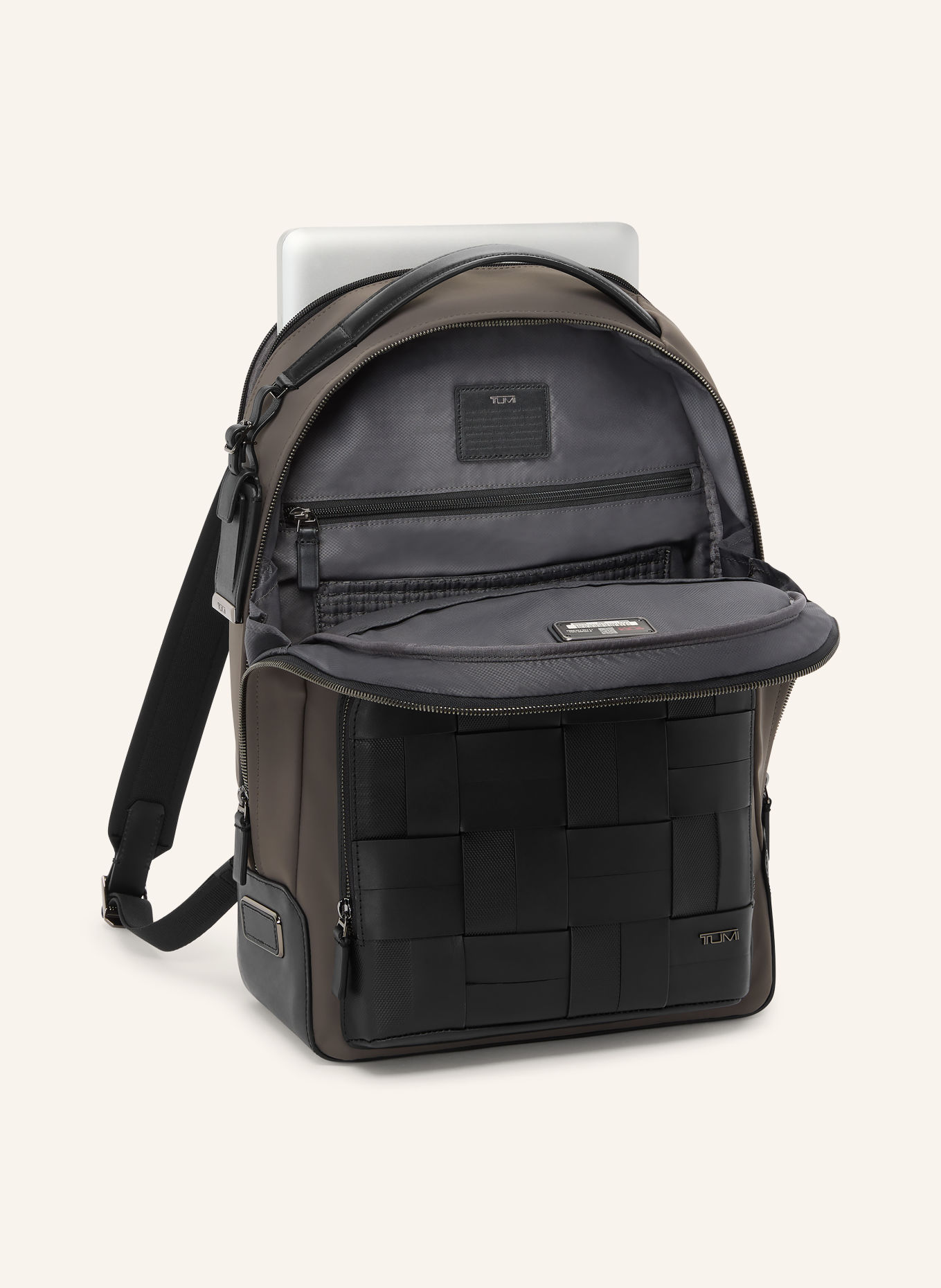TUMI HARRISON WARREN Backpack with laptop compartment: TAUPE / BLACK
