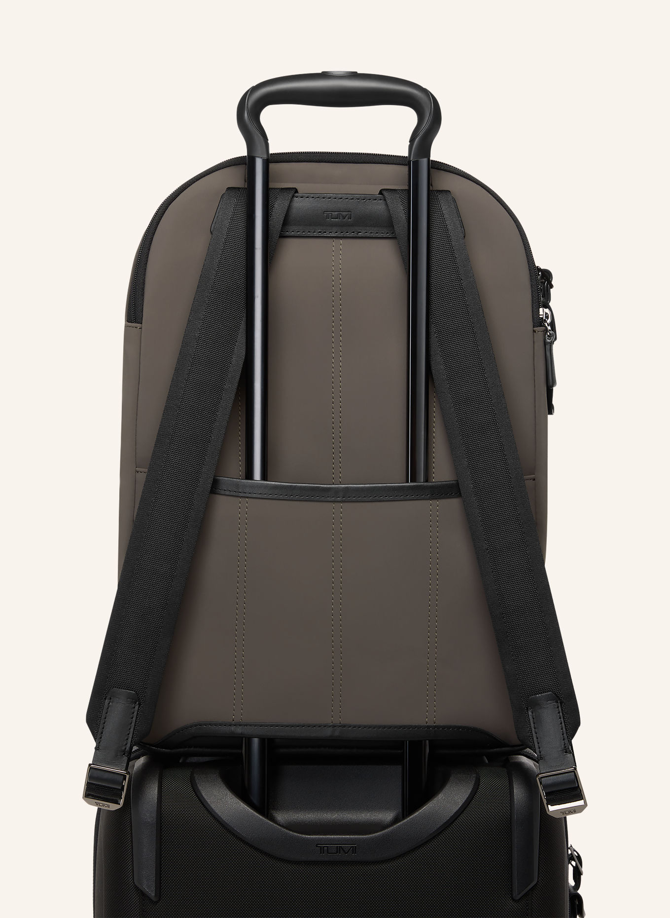 TUMI HARRISON WARREN Backpack with laptop compartment: TAUPE / BLACK