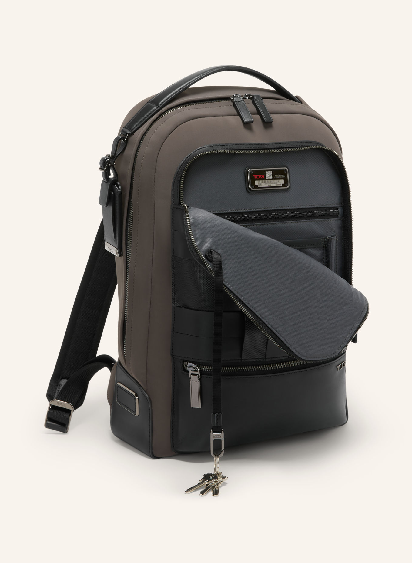 TUMI HARRISON BRADNER Backpack with laptop compartment: TAUPE / BLACK