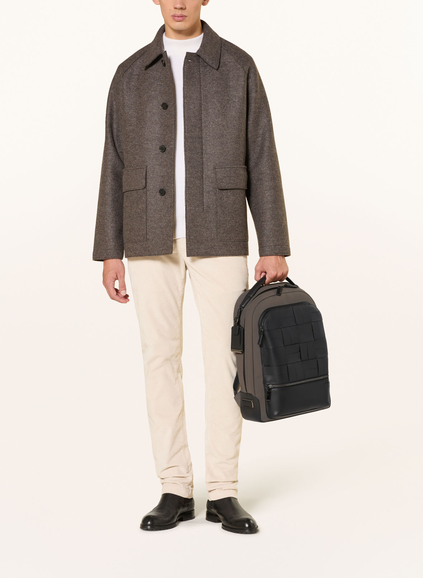 TUMI HARRISON BRADNER Backpack with laptop compartment: TAUPE / BLACK