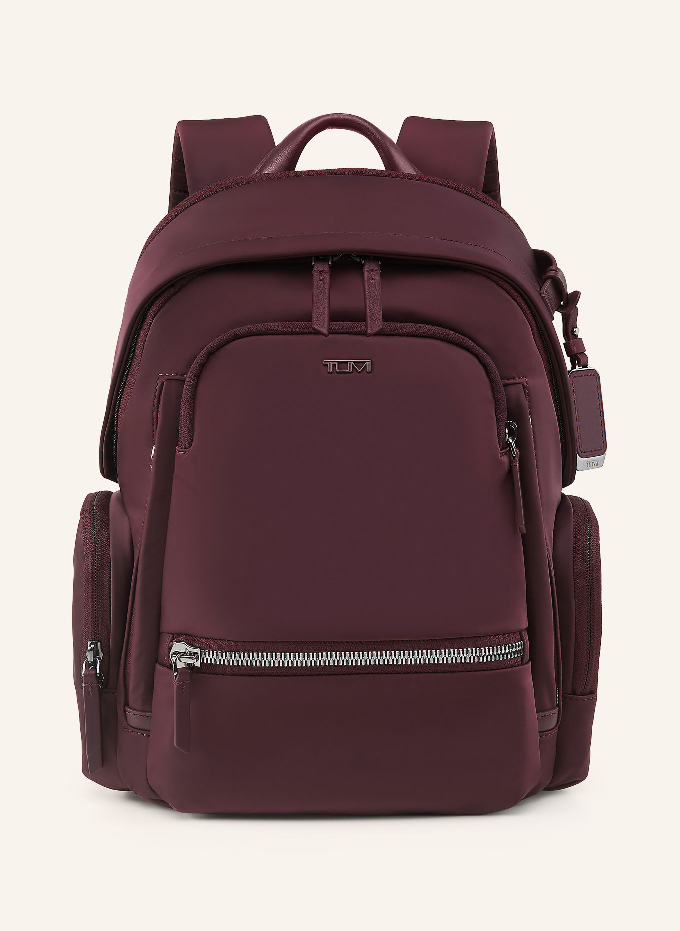 TUMI Sac à dos VOYAGEUR CELINA MEDIUM avec compartiment pour ordinateur portable: ROUGE FONCÉ / ARGENT