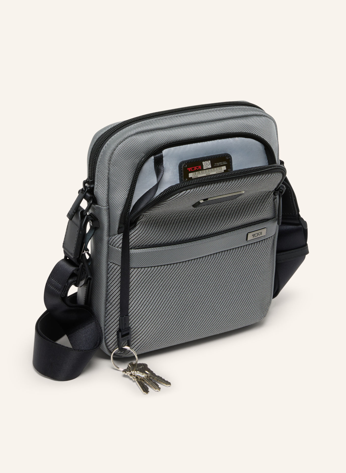 TUMI ALPHA schoudertas MEDIUM: GRIJS / ZWART