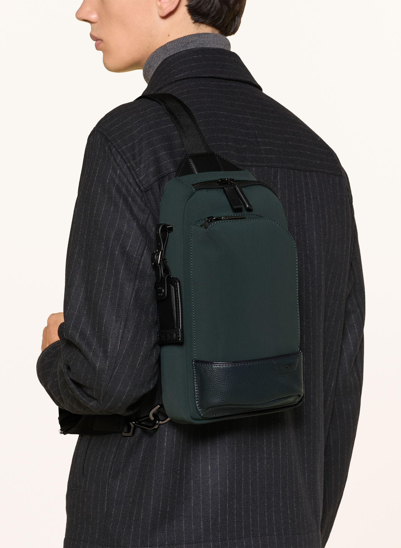 TUMI HARRISON GREGORY Crossbody bag: DARK GREEN / BLACK