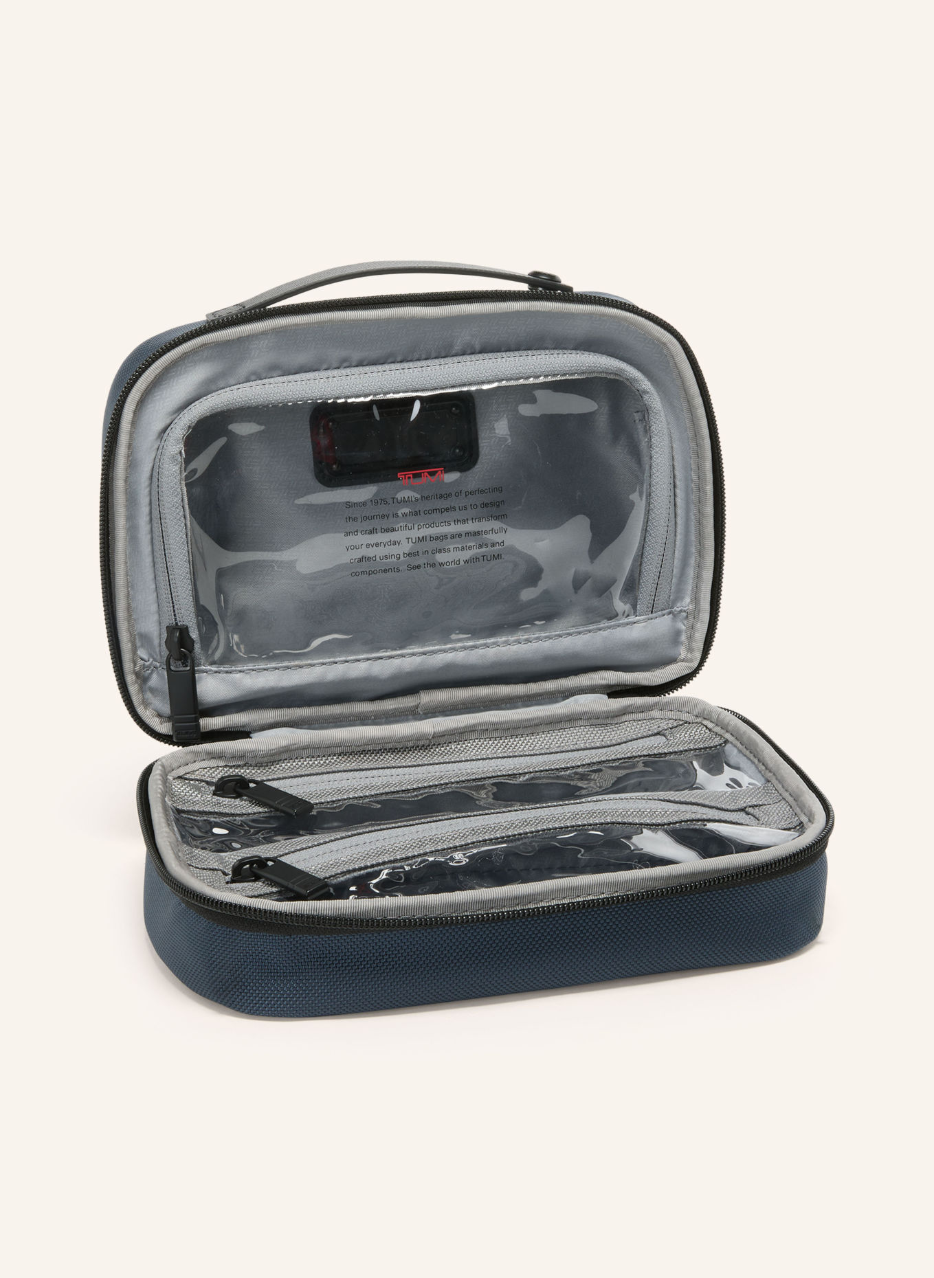 TUMI ALPHA toilettas SPLIT: DONKERBLAUW