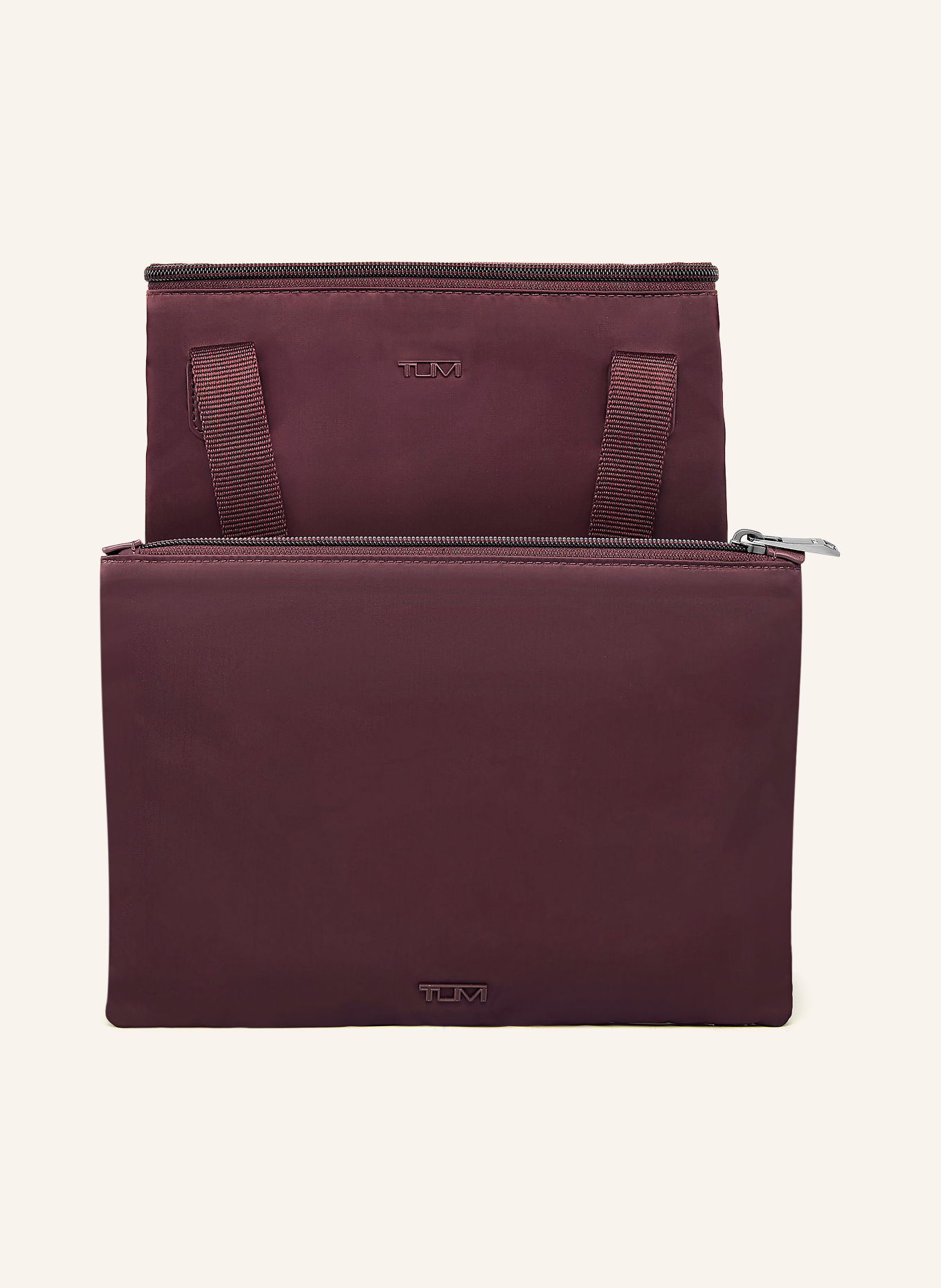 TUMI VOYAGEUR Shoppers JUST IN CASE® LARGE met Pouch: DONKERROOD