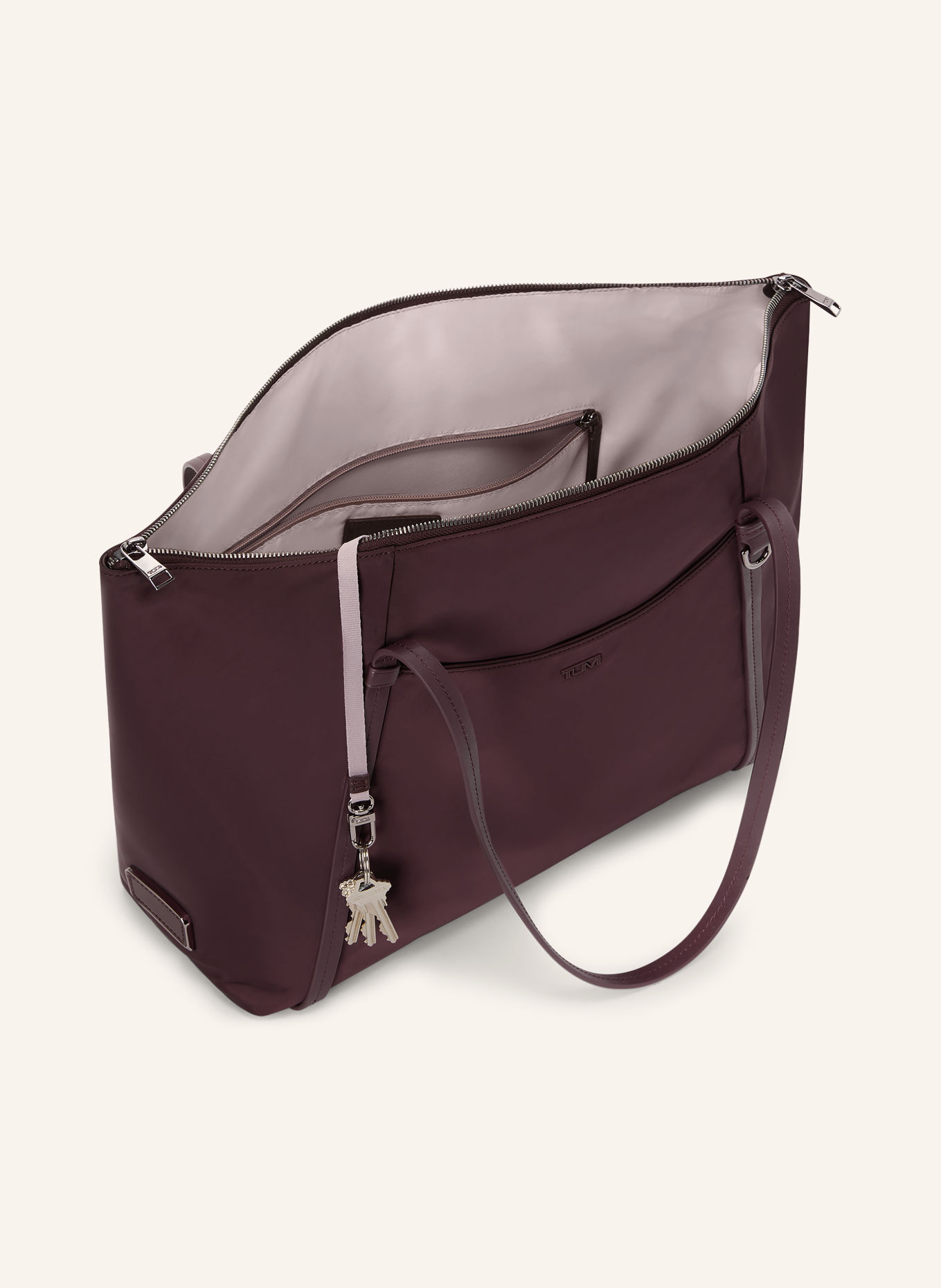 TUMI VOYAGEUR Shoppers Q: DARK RED / SILVER