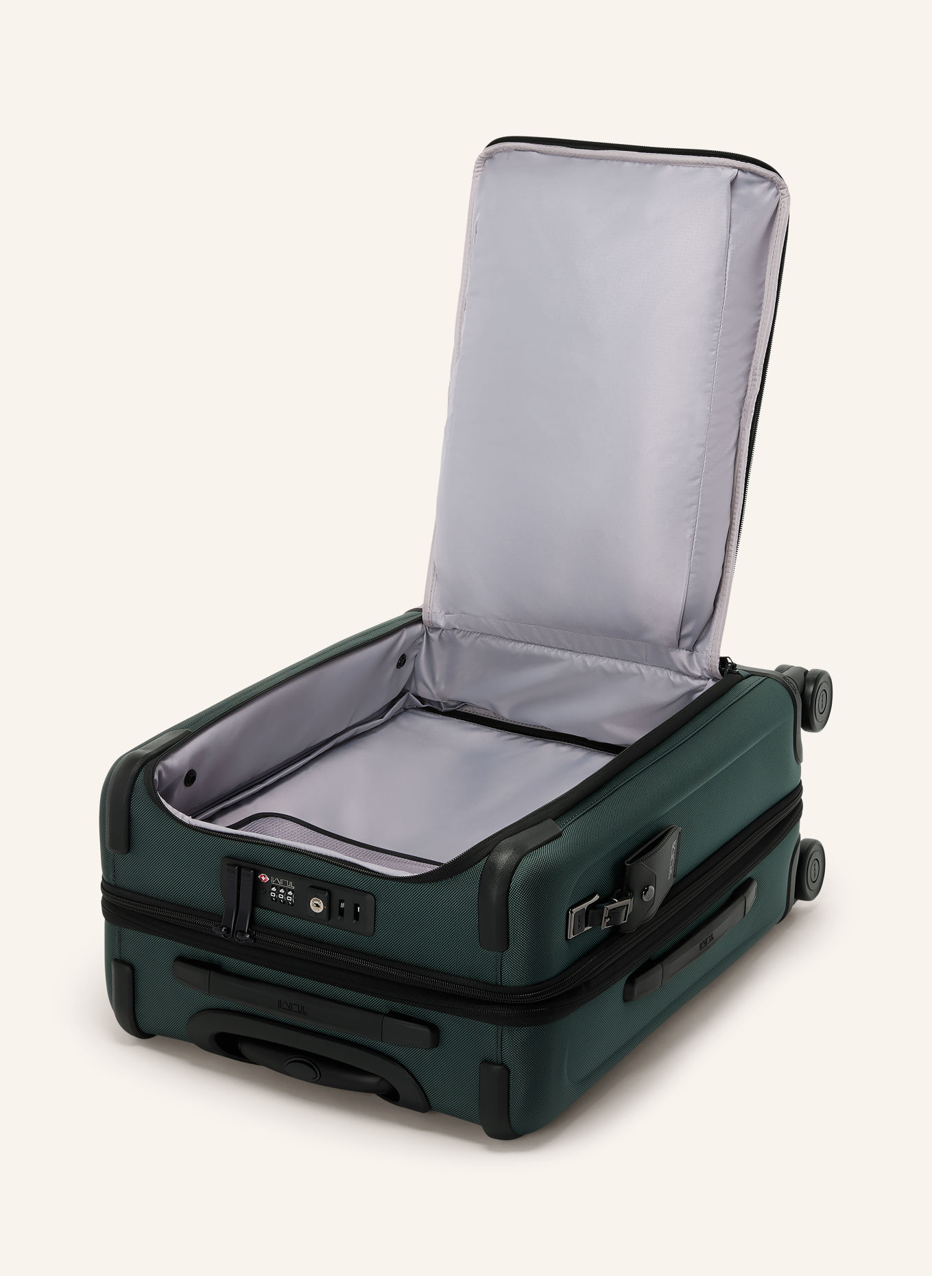 TUMI ALPHA Trolley LARGE DUAL ACCESS EXPANDABLE CABIN: DARK GREEN / BLACK