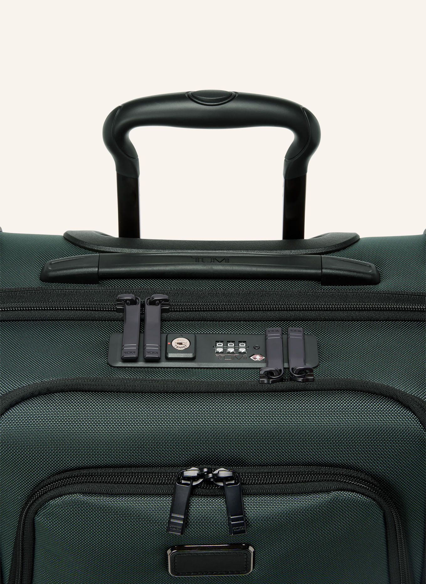 TUMI ALPHA Trolley LARGE DUAL ACCESS EXPANDABLE CABIN: DARK GREEN / BLACK