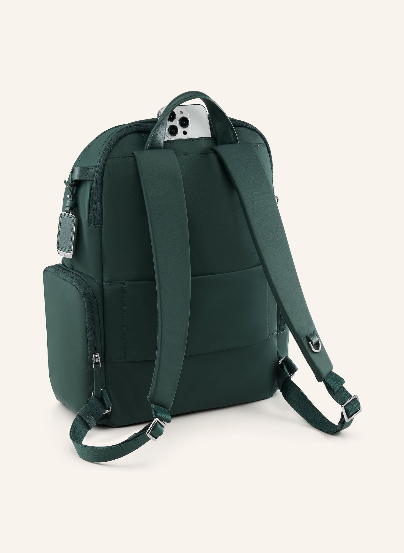 TUMI VOYAGEUR Rucksack CELINA mit Laptop-Fach: DUNKELGRÜN / SILBER