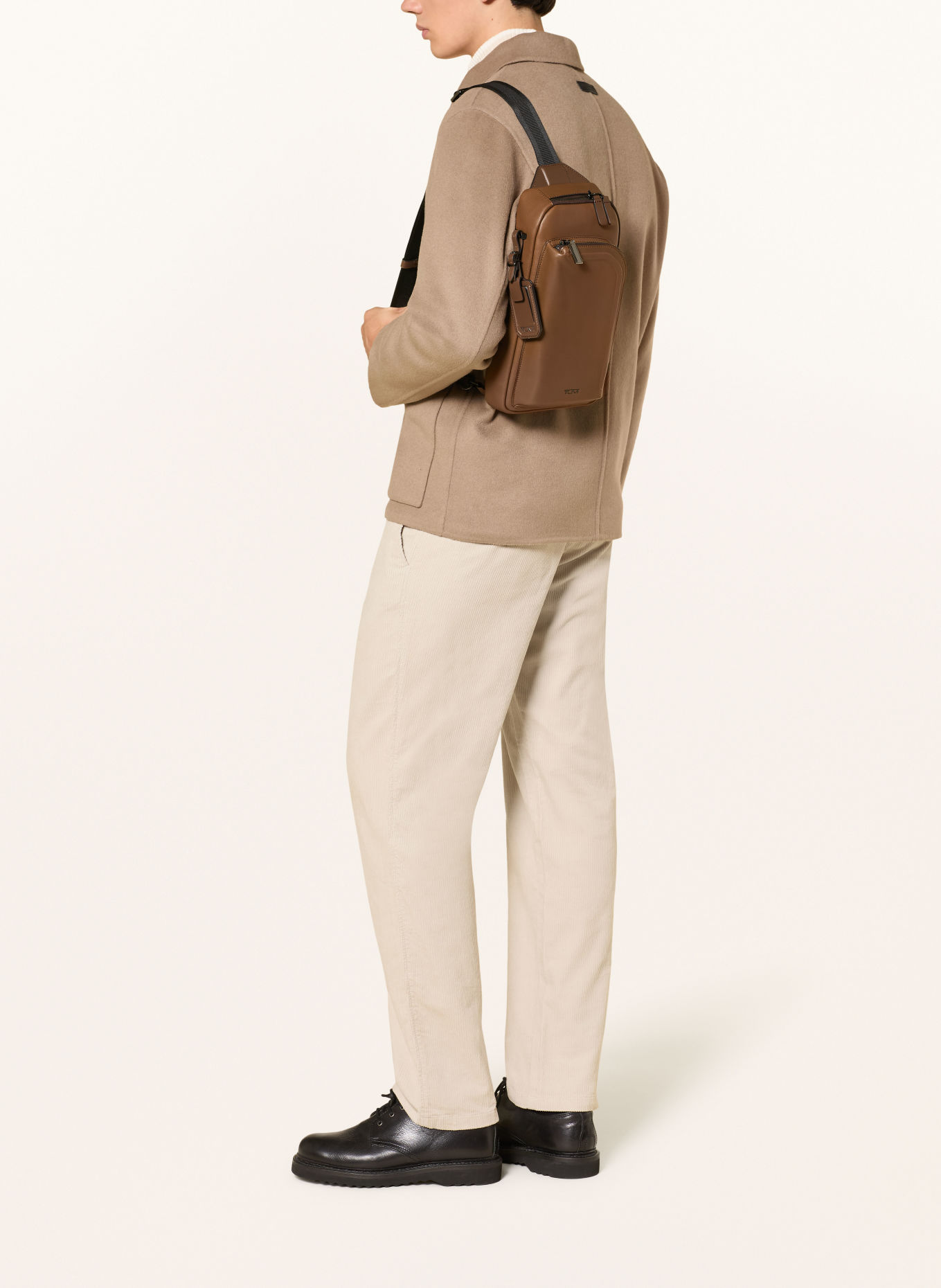 TUMI HARRISON GREGORY SLING Crossbody Bag: COGNAC