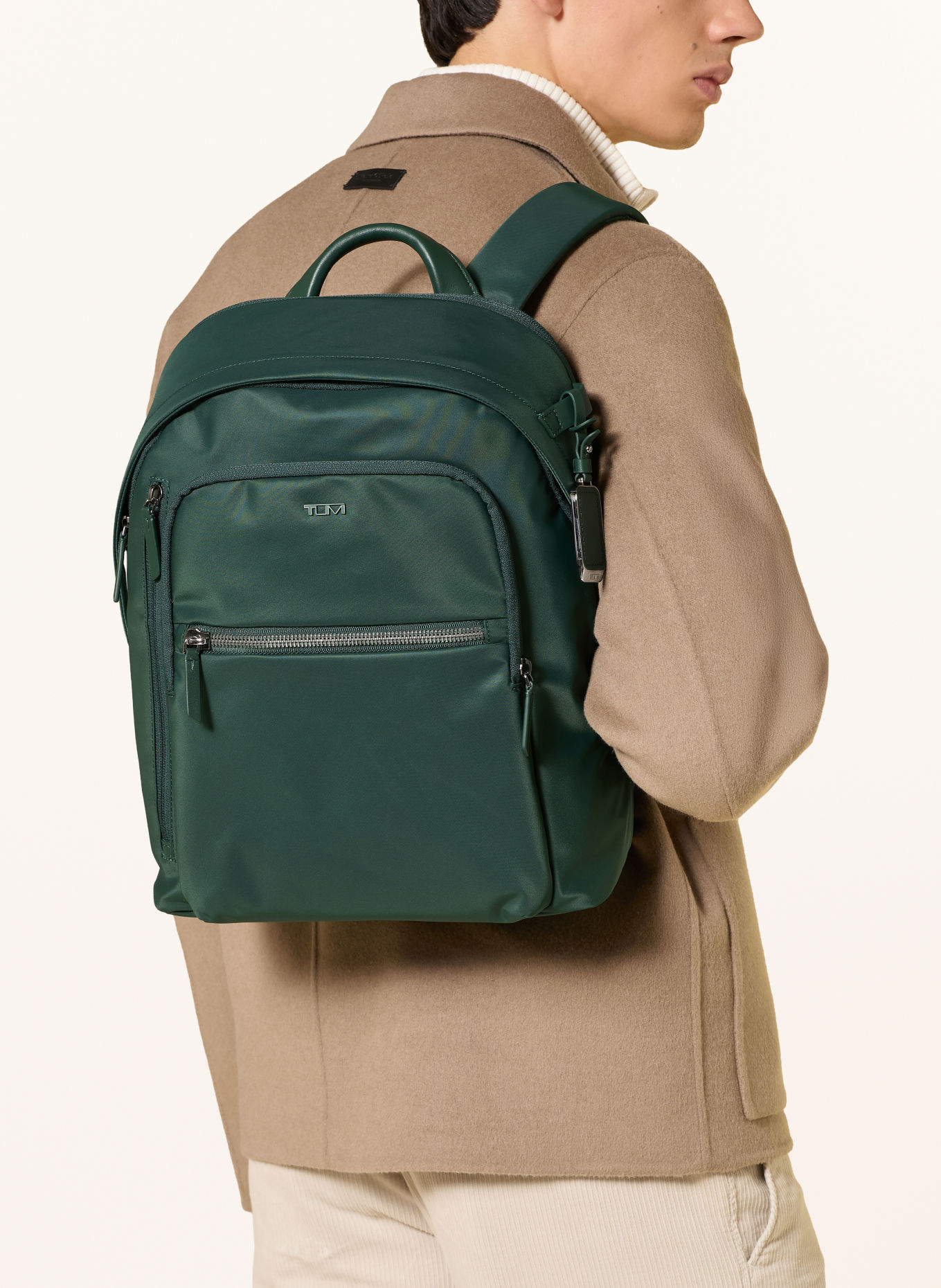 TUMI Sac à dos VOYAGEUR HALSEY avec compartiment pour ordinateur portable: GROEN / ARGENT