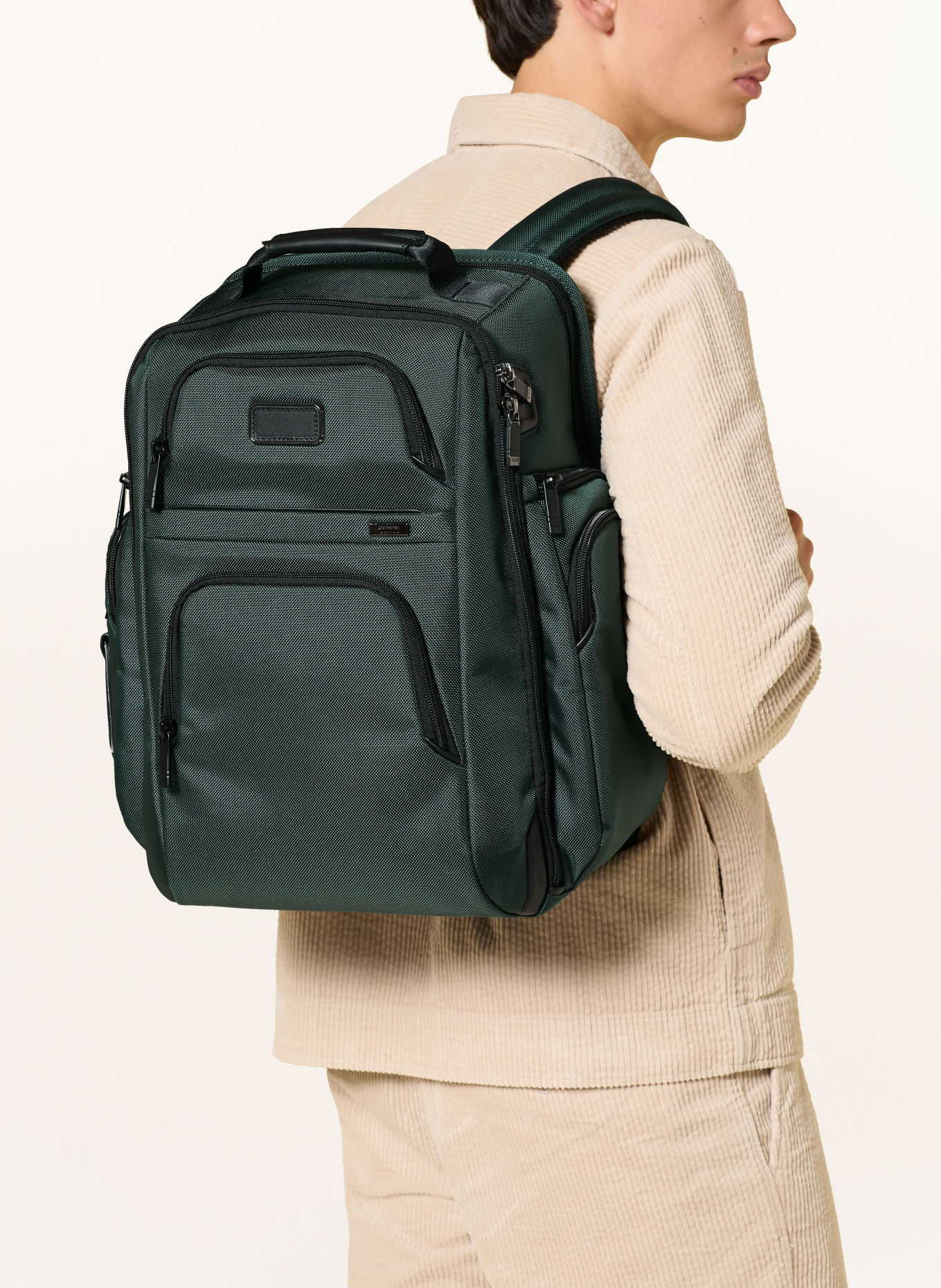 TUMI Sac à dos ALPHA avec compartiment pour ordinateur portable: GROEN / NOIR