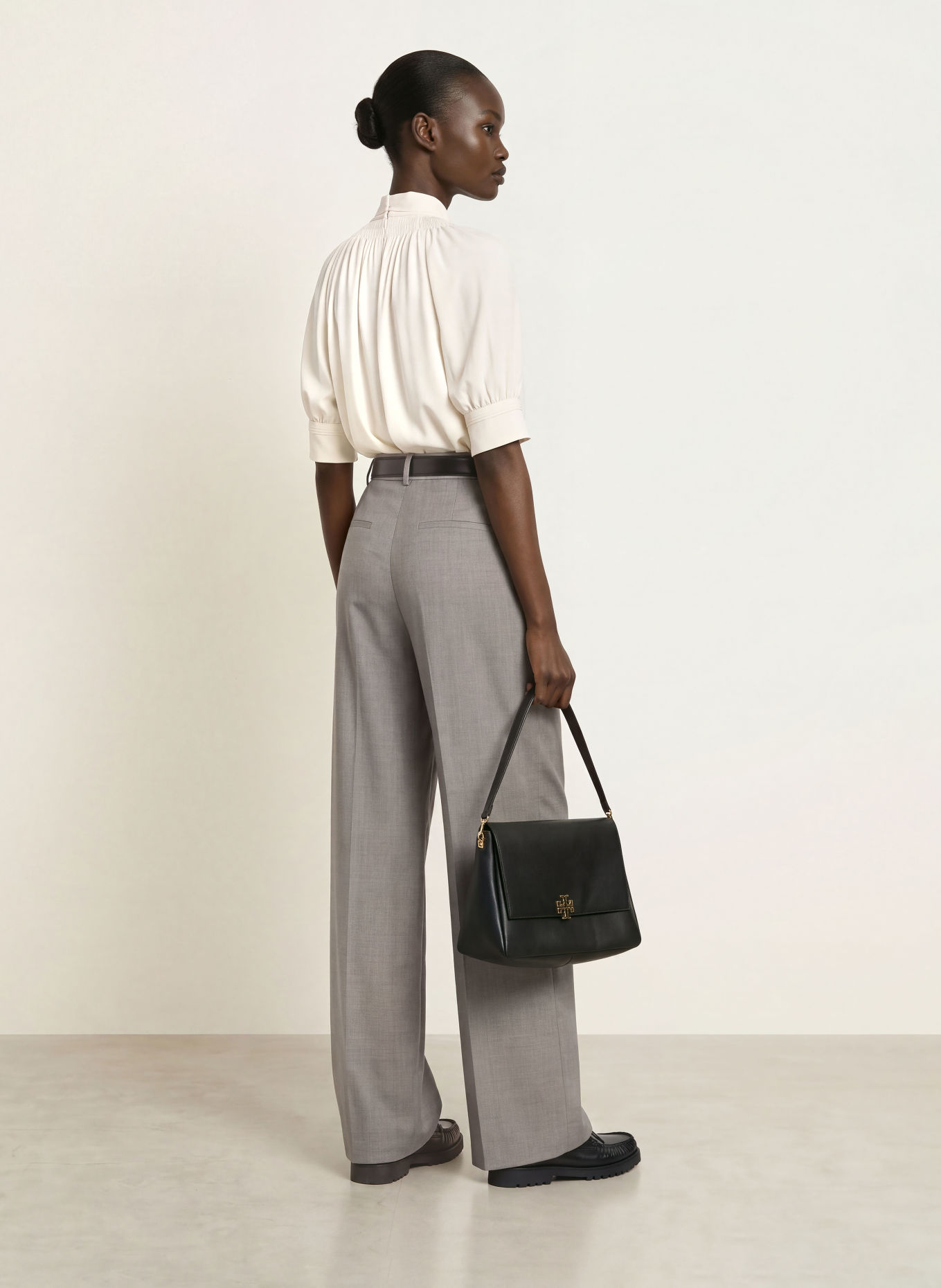 REISS Pantalon palazzo DARCY: GRIS