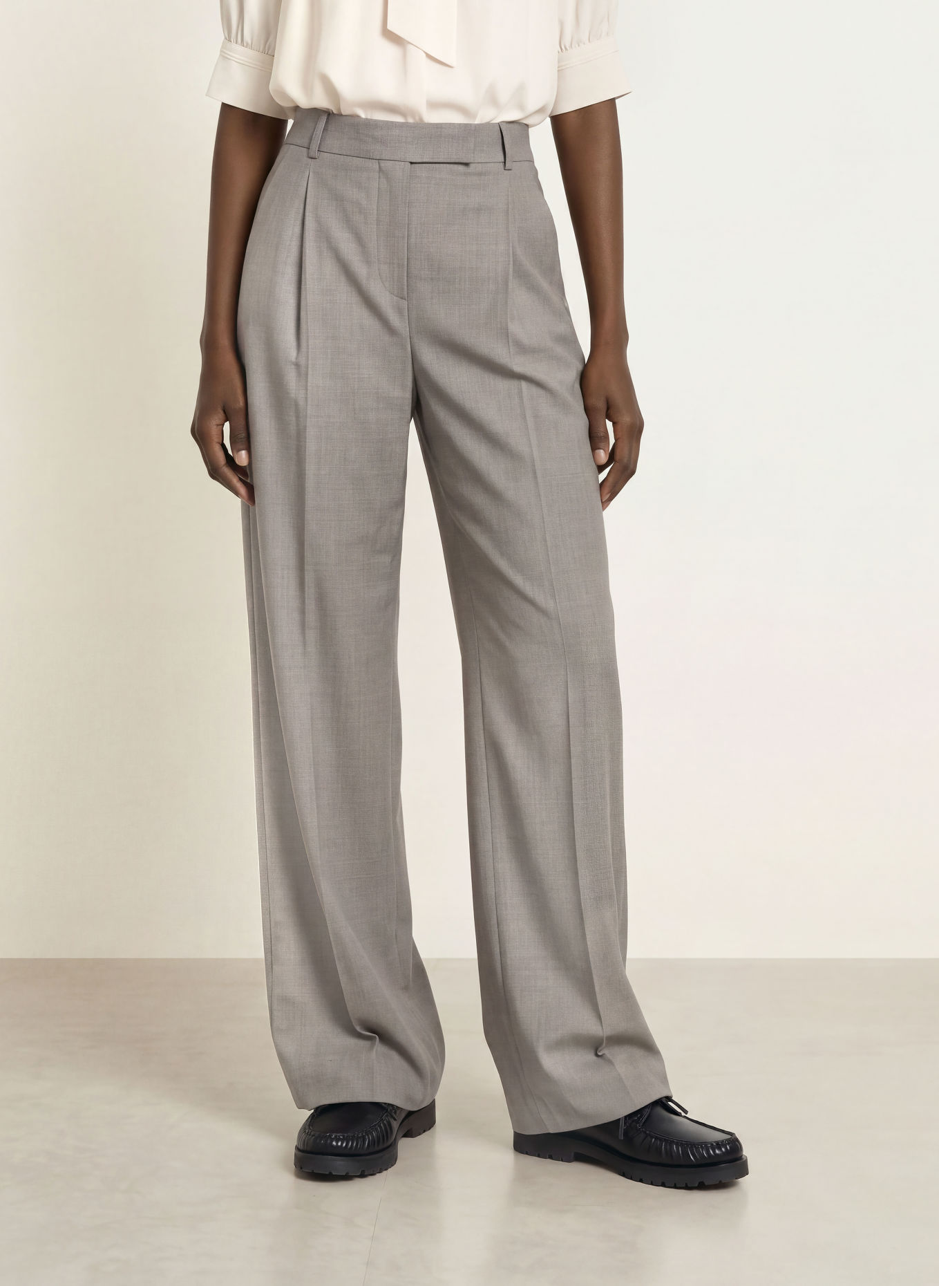 REISS Pantalon palazzo DARCY: GRIS