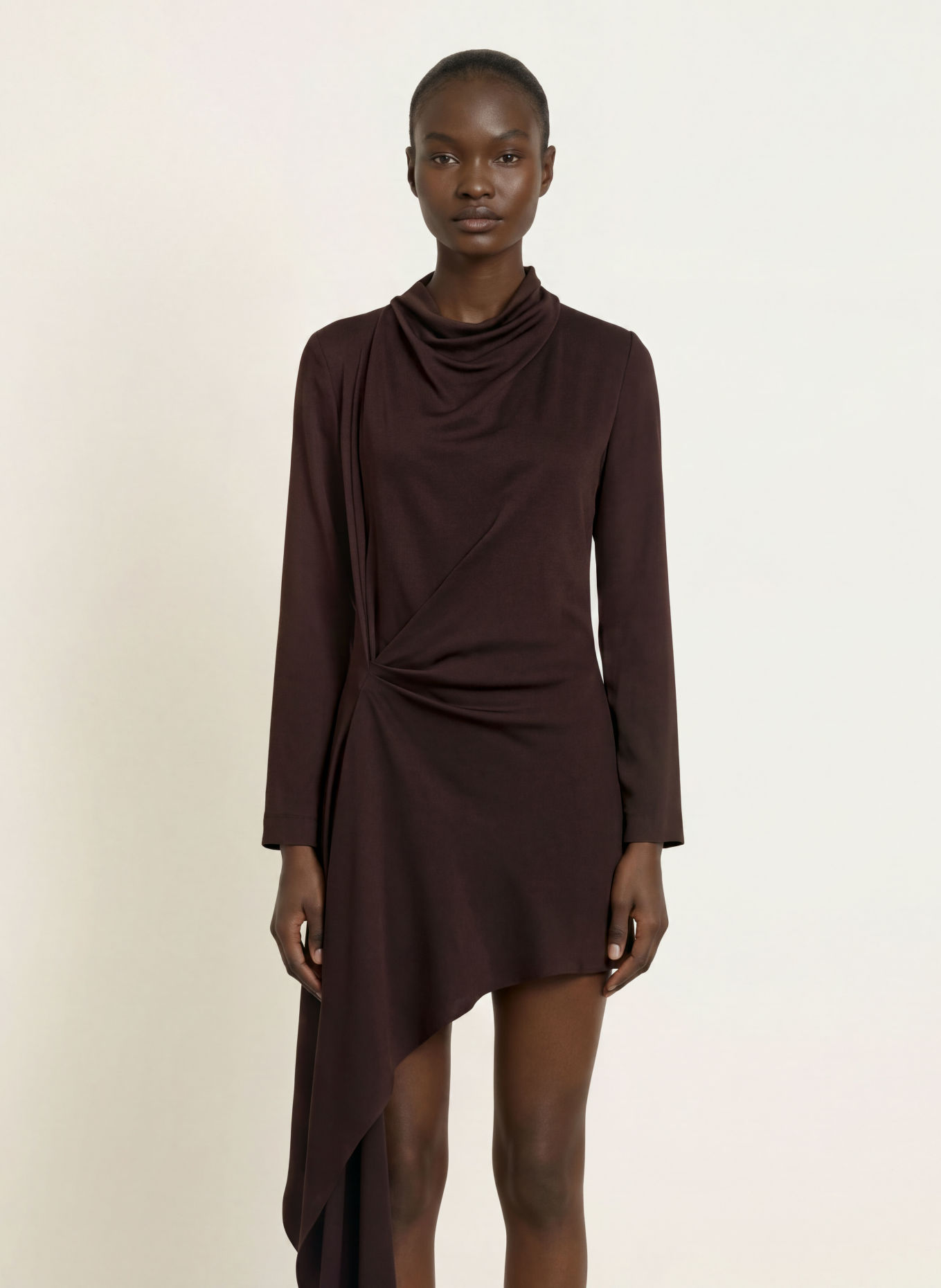 REISS Robe BETHANY à effet portefeuille: ROUGE FONCÉ