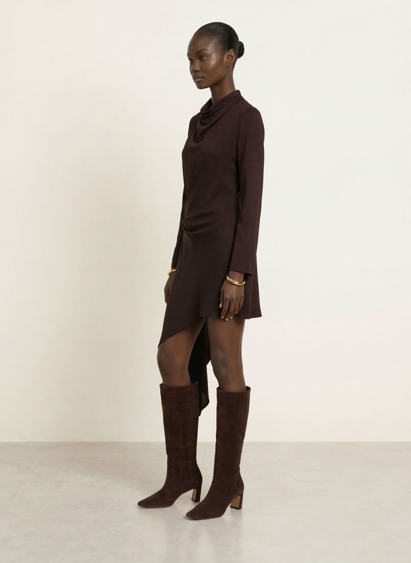 REISS Robe BETHANY à effet portefeuille: ROUGE FONCÉ