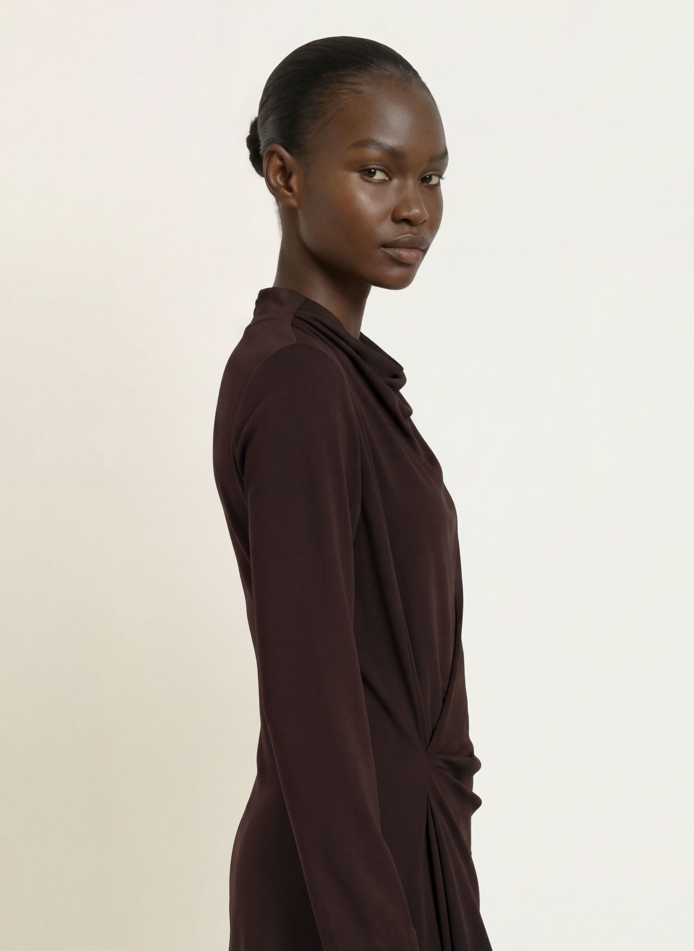 REISS Robe BETHANY à effet portefeuille: ROUGE FONCÉ