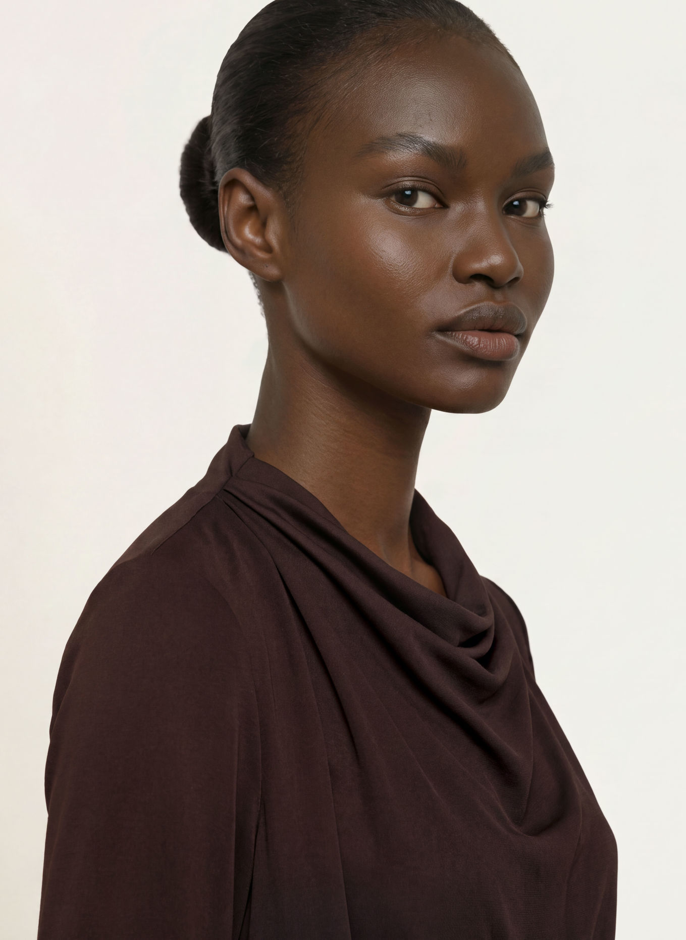 REISS Robe BETHANY à effet portefeuille: ROUGE FONCÉ