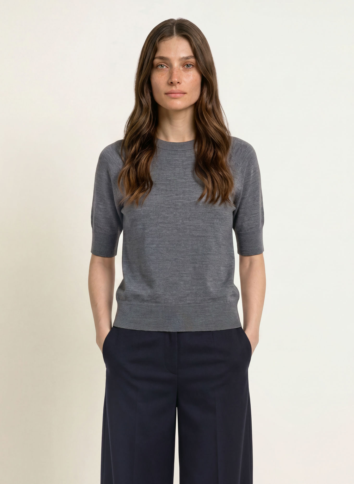 REISS SUZZIE Knit shirt Made of Merino Wool: DARK GRAY