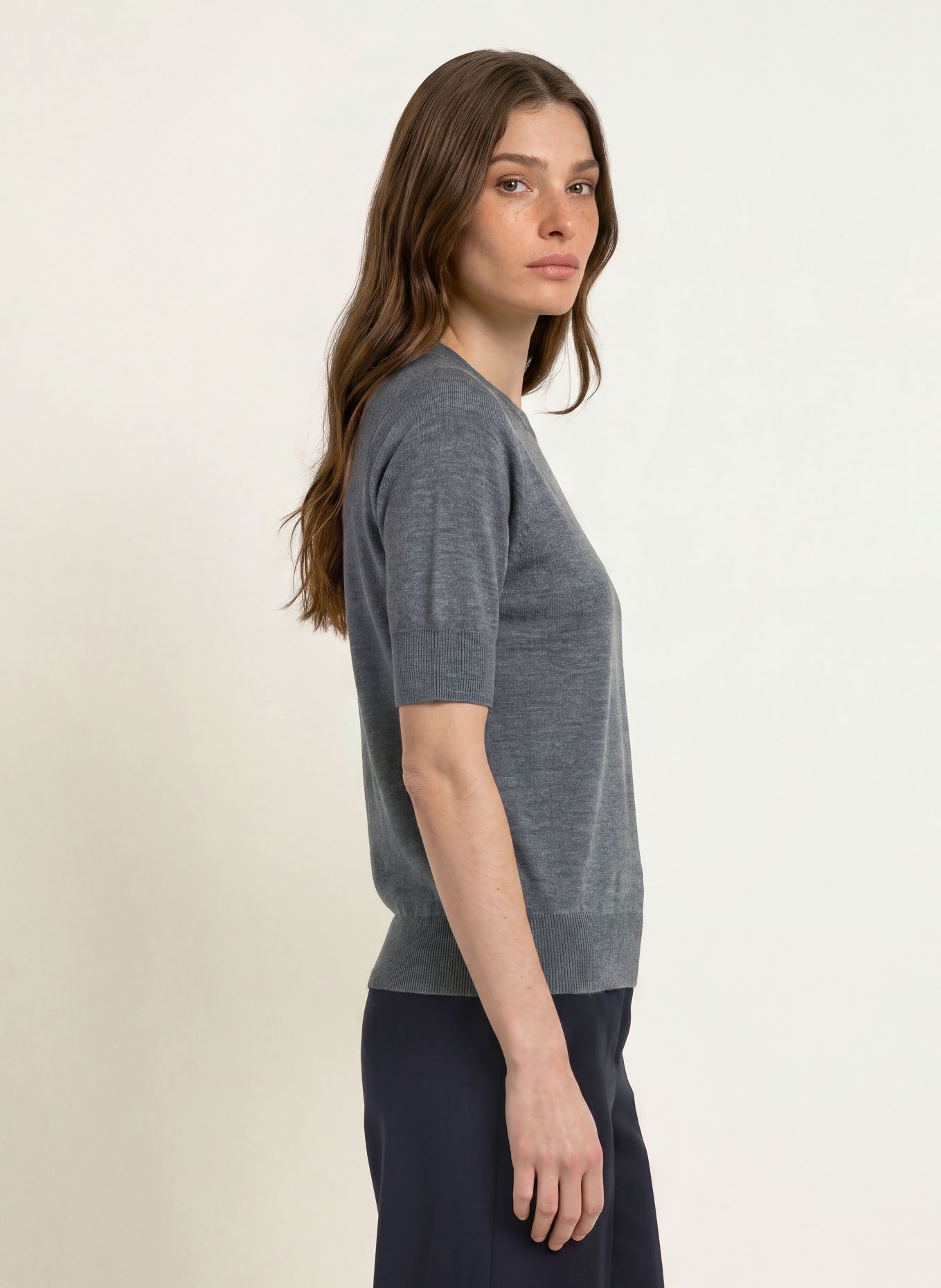 REISS SUZZIE Knit shirt Made of Merino Wool: DARK GRAY