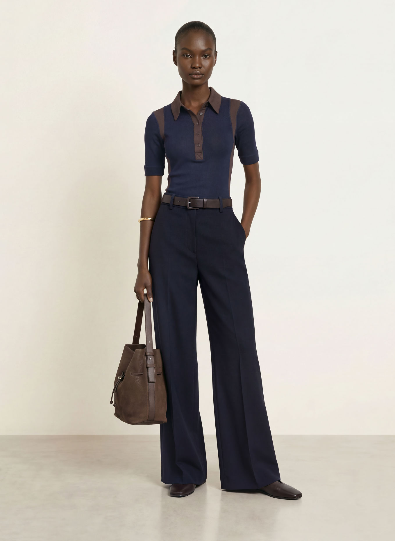 REISS Pantalon palazzo SOLENE: BLEU FONCÉ