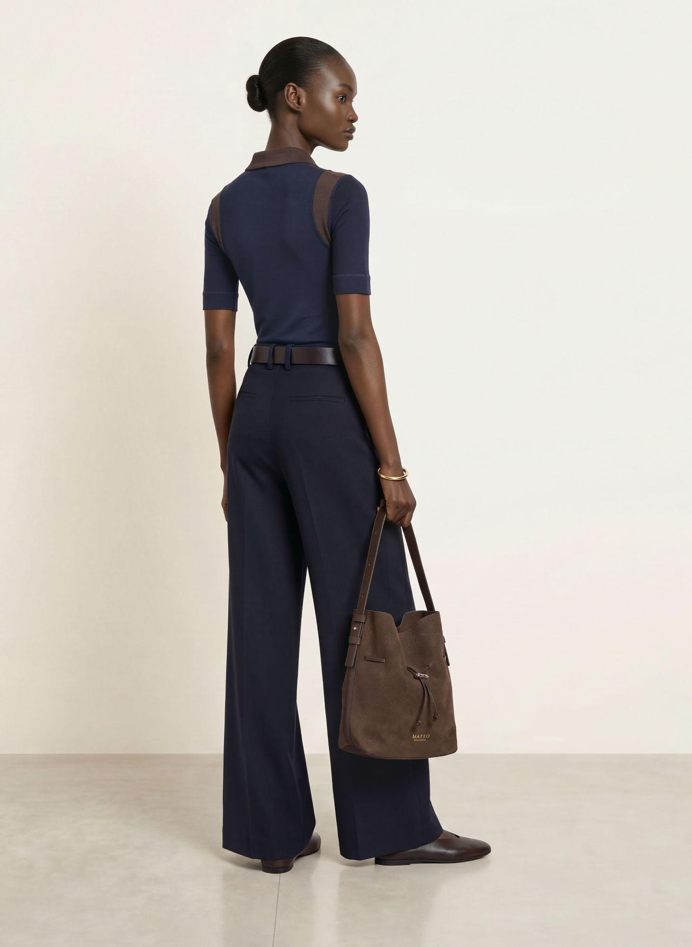 REISS Pantalon palazzo SOLENE: BLEU FONCÉ