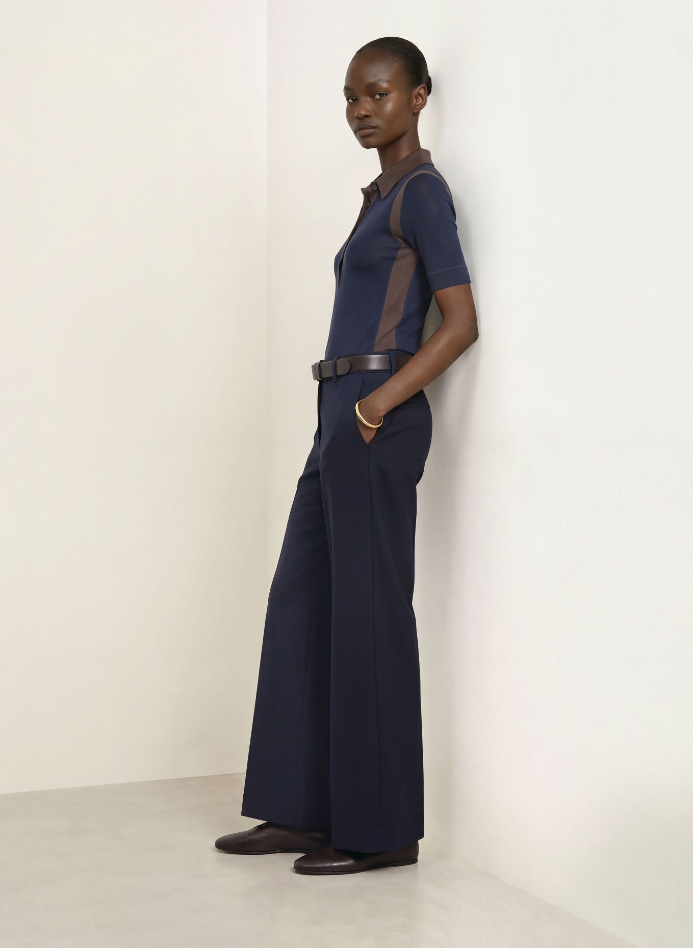REISS Pantalon palazzo SOLENE: BLEU FONCÉ