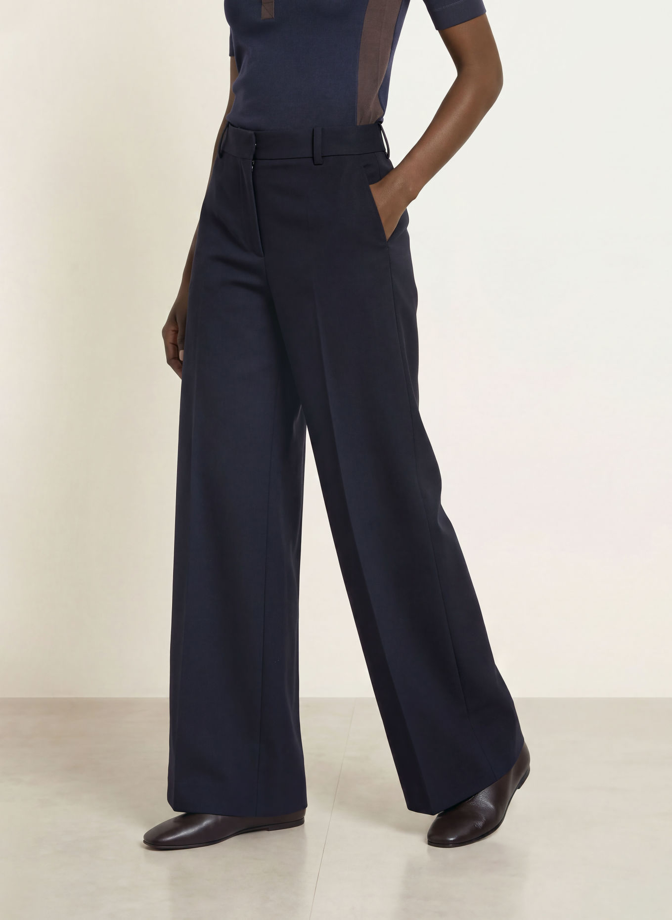 REISS Pantalon palazzo SOLENE: BLEU FONCÉ