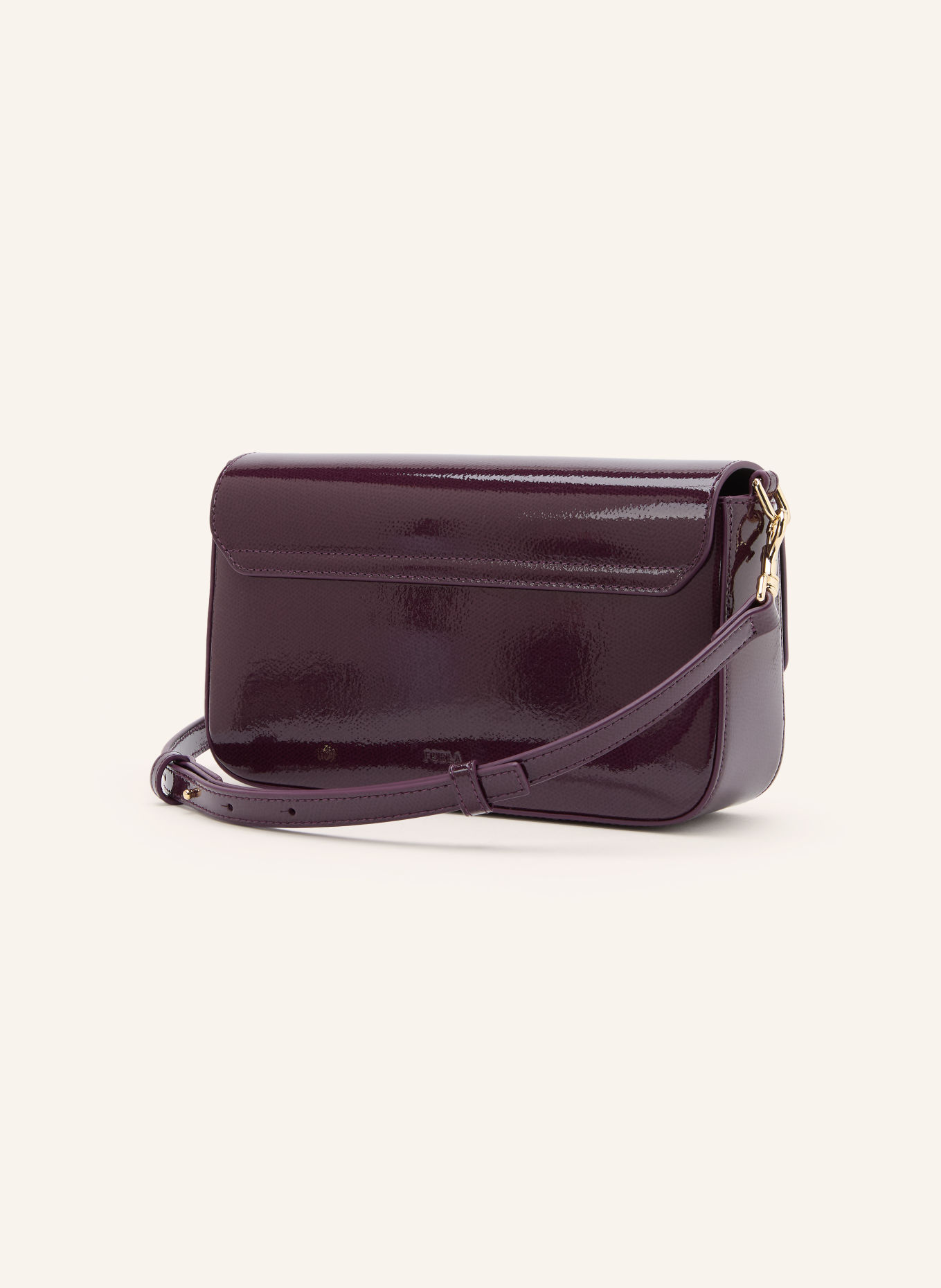 FURLA Schoudertas IRIDE SMALL: DONKERPAARS / GOUD