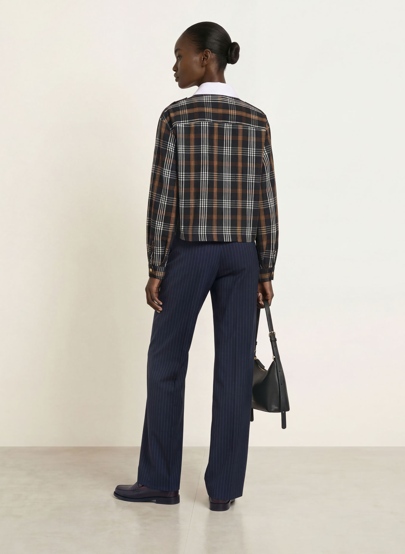 CLAUDIE PIERLOT Blusenshirt: SCHWARZ / CAMEL / CREME