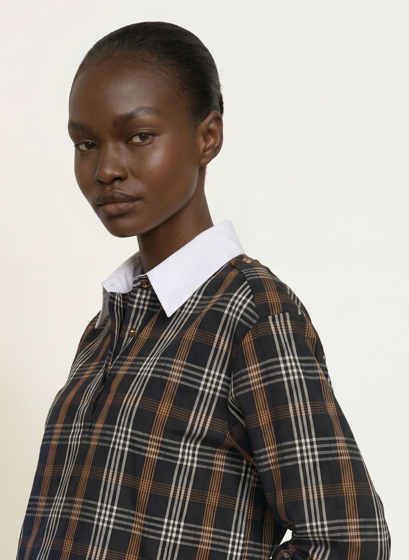 CLAUDIE PIERLOT Blusenshirt: SCHWARZ / CAMEL / CREME