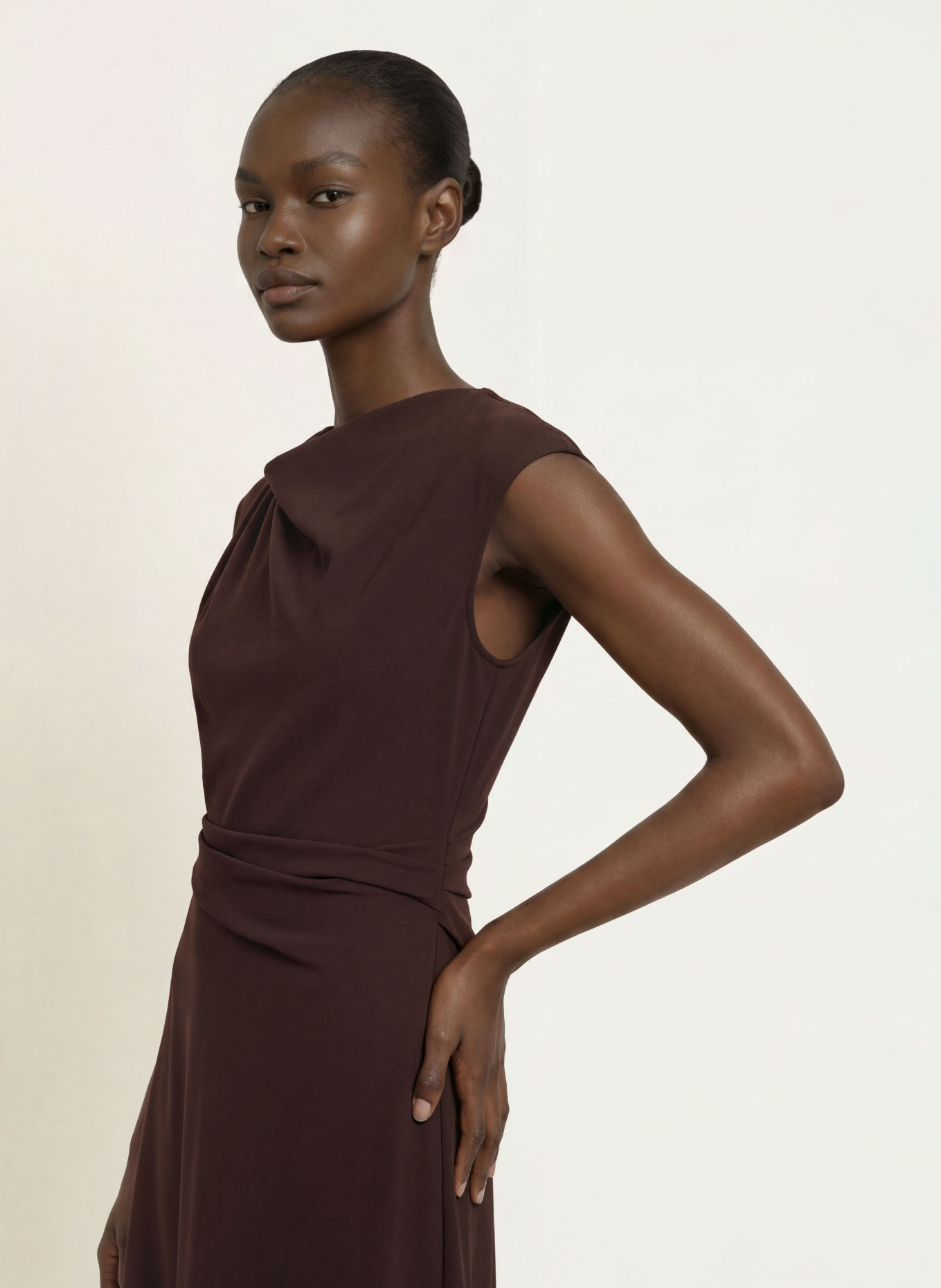 REISS Jerseyjurk CAMILLA: DONKERROOD