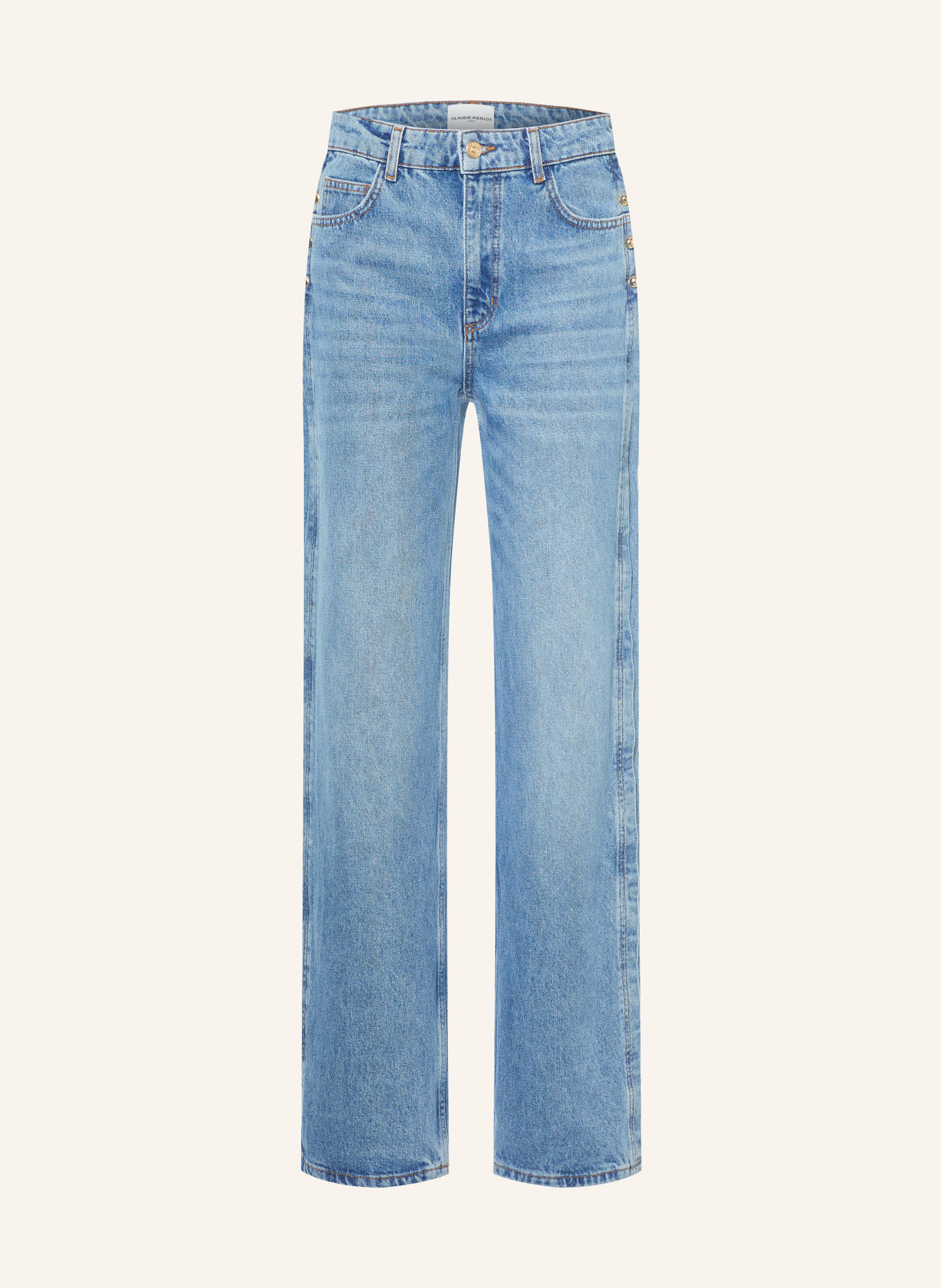 CLAUDIE PIERLOT Wide Leg Jeans: 0017 BLUE DENIM