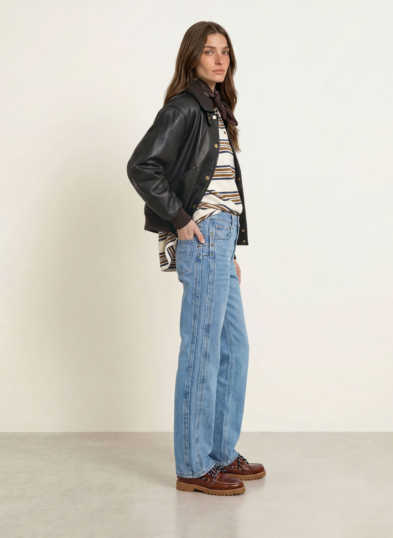 CLAUDIE PIERLOT Wide Leg Jeans: 0017 BLUE DENIM