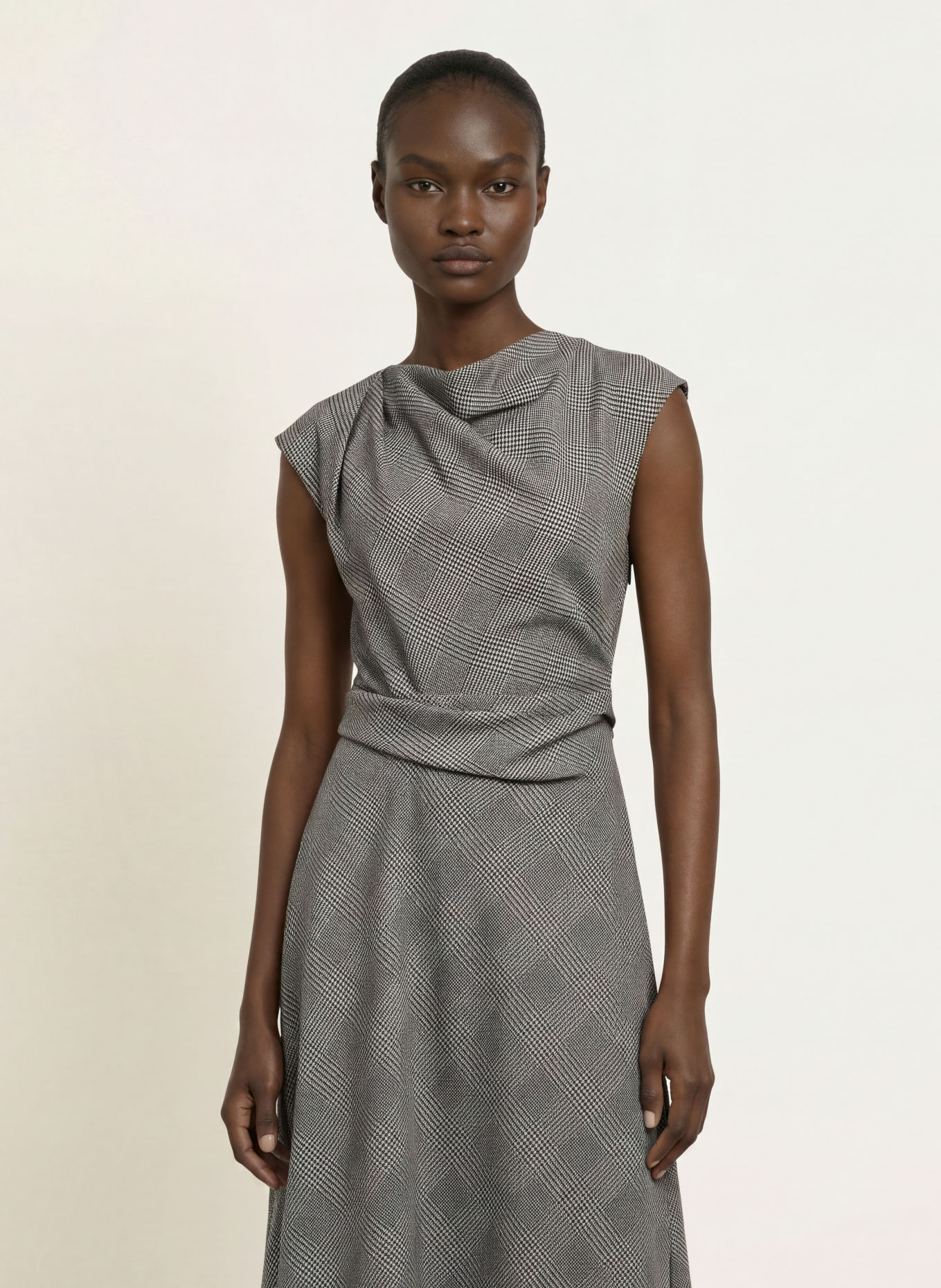 REISS Kleid CLARA: GRAU / WEISS / SCHWARZ