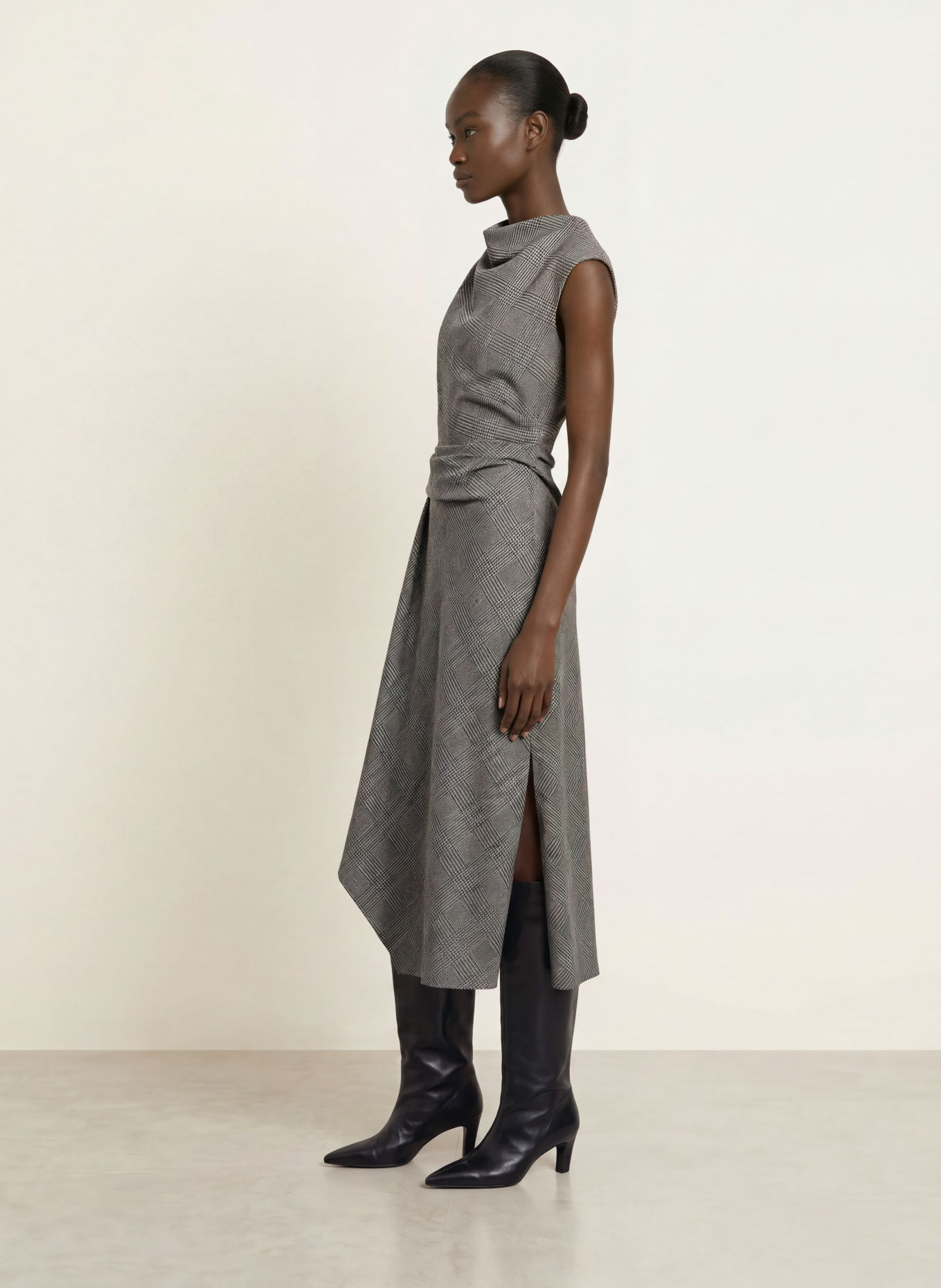 REISS Kleid CLARA: GRAU / WEISS / SCHWARZ