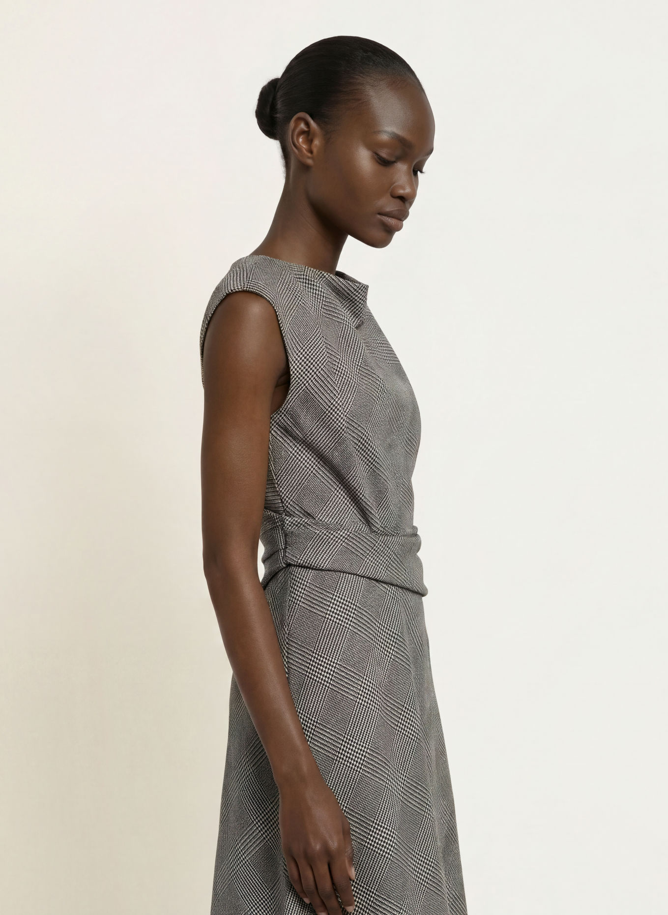 REISS Kleid CLARA: GRAU / WEISS / SCHWARZ