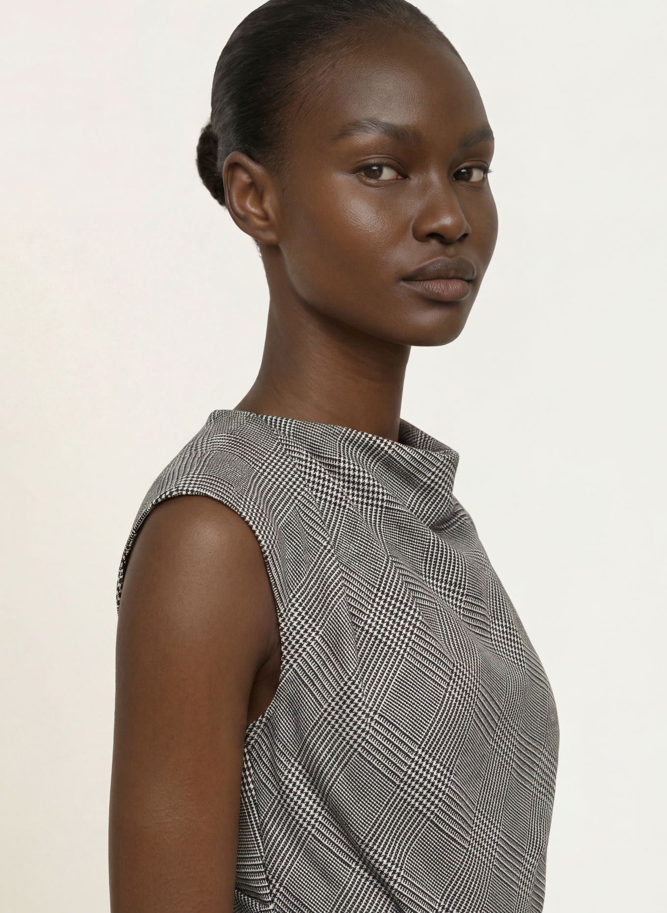 REISS Kleid CLARA: GRAU / WEISS / SCHWARZ