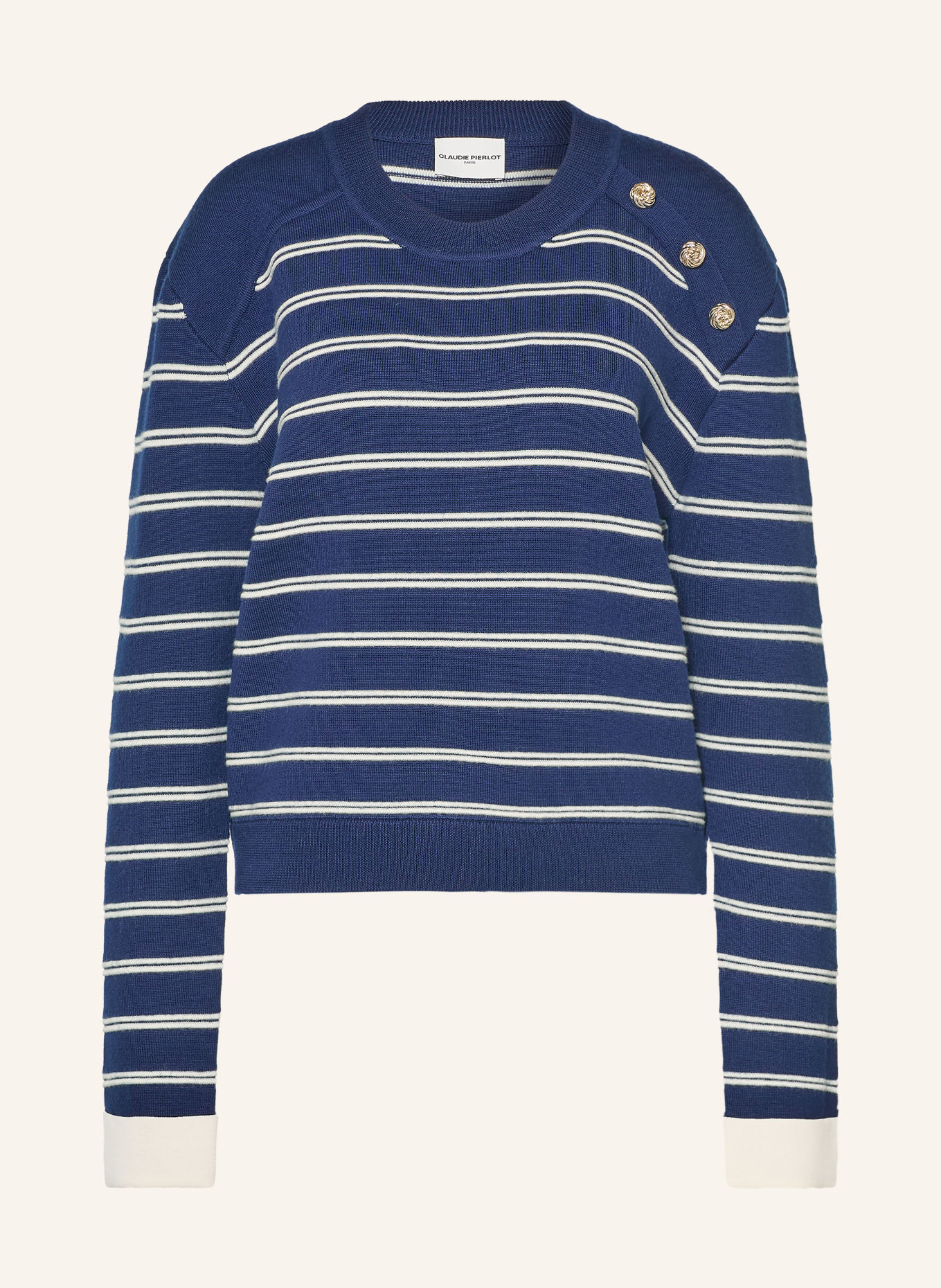 CLAUDIE PIERLOT Pullover: BLAU / WEISS