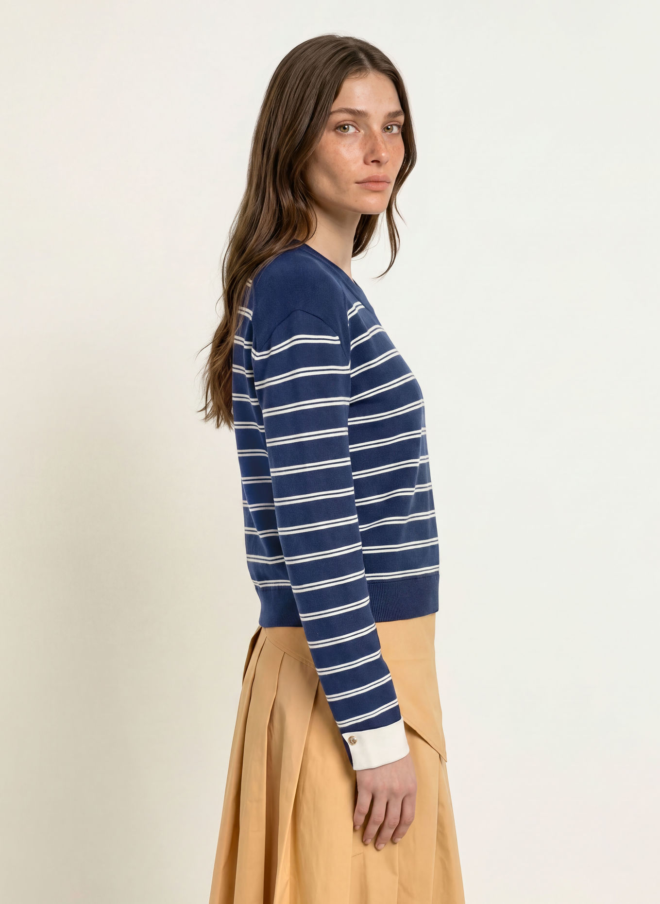 CLAUDIE PIERLOT Pullover: BLAU / WEISS