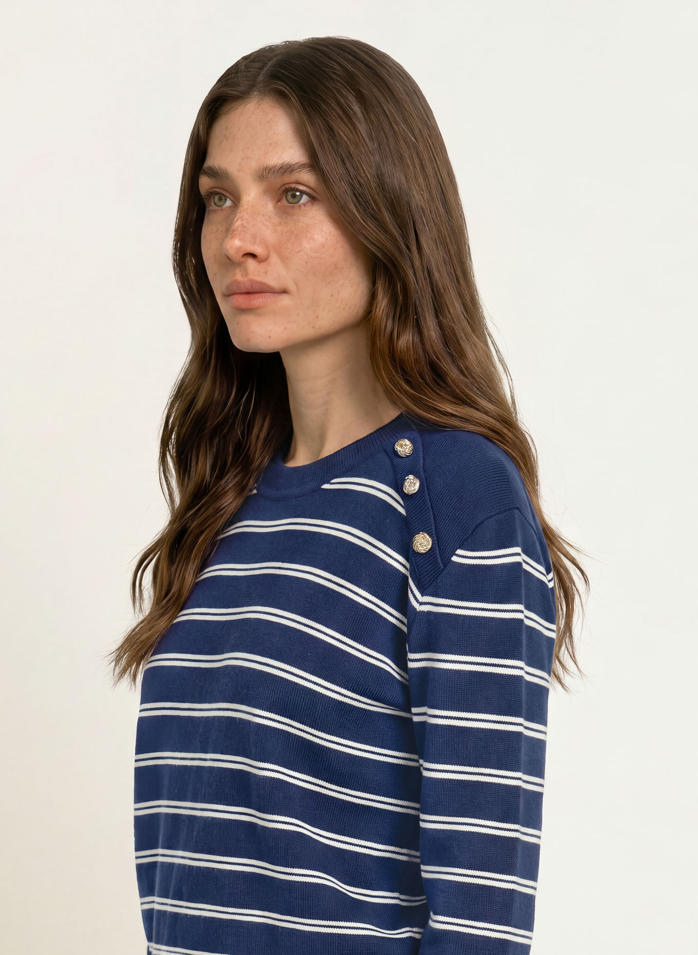 CLAUDIE PIERLOT Pullover: BLAU / WEISS