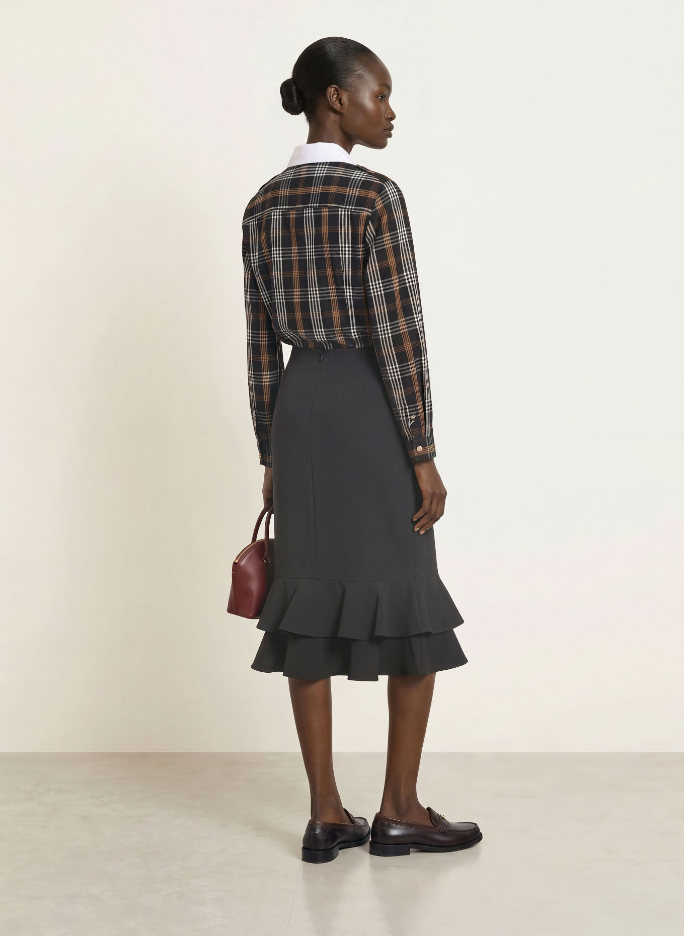 CLAUDIE PIERLOT Rock mit Volants: SCHWARZ
