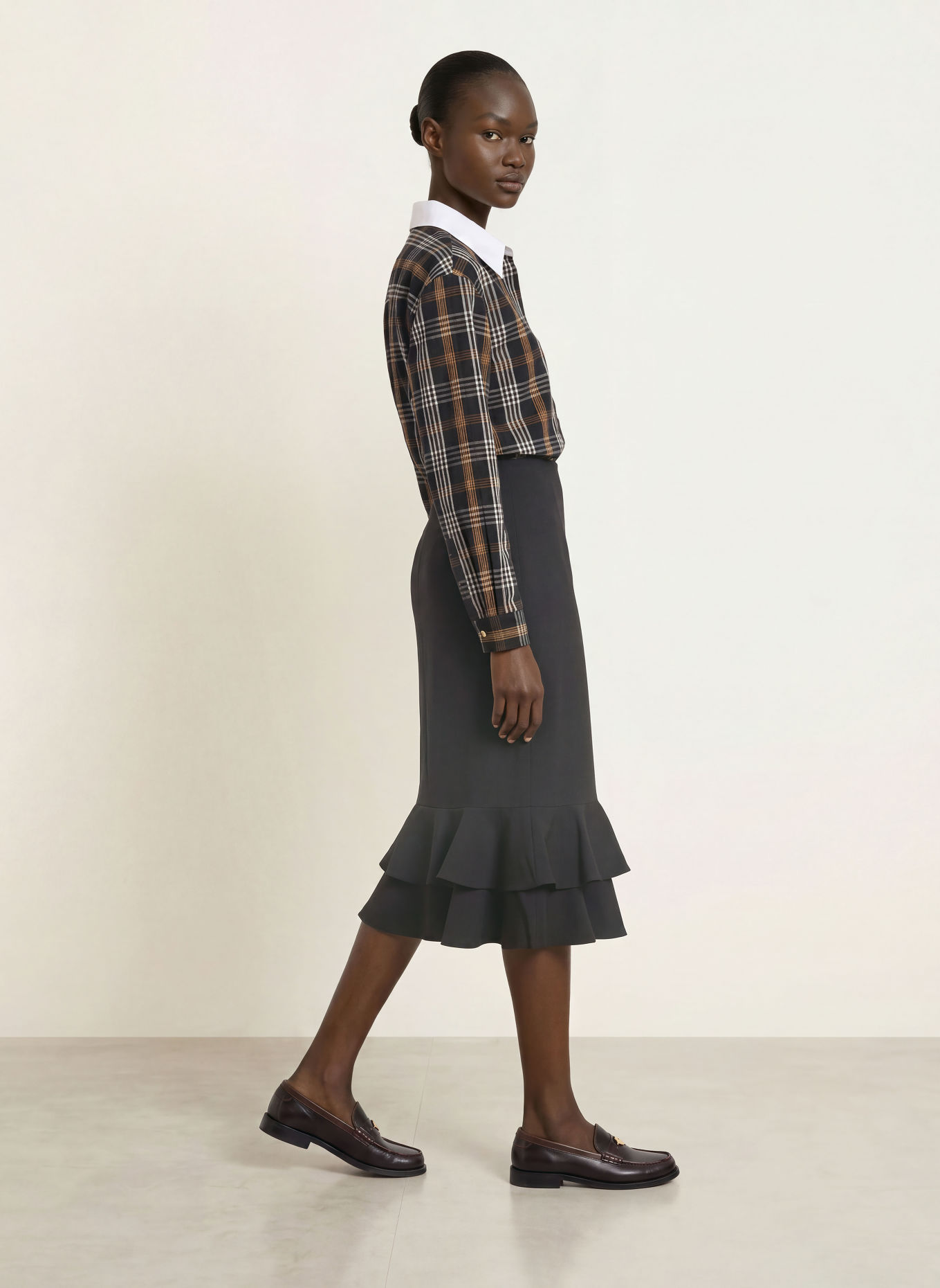CLAUDIE PIERLOT Rock mit Volants: SCHWARZ