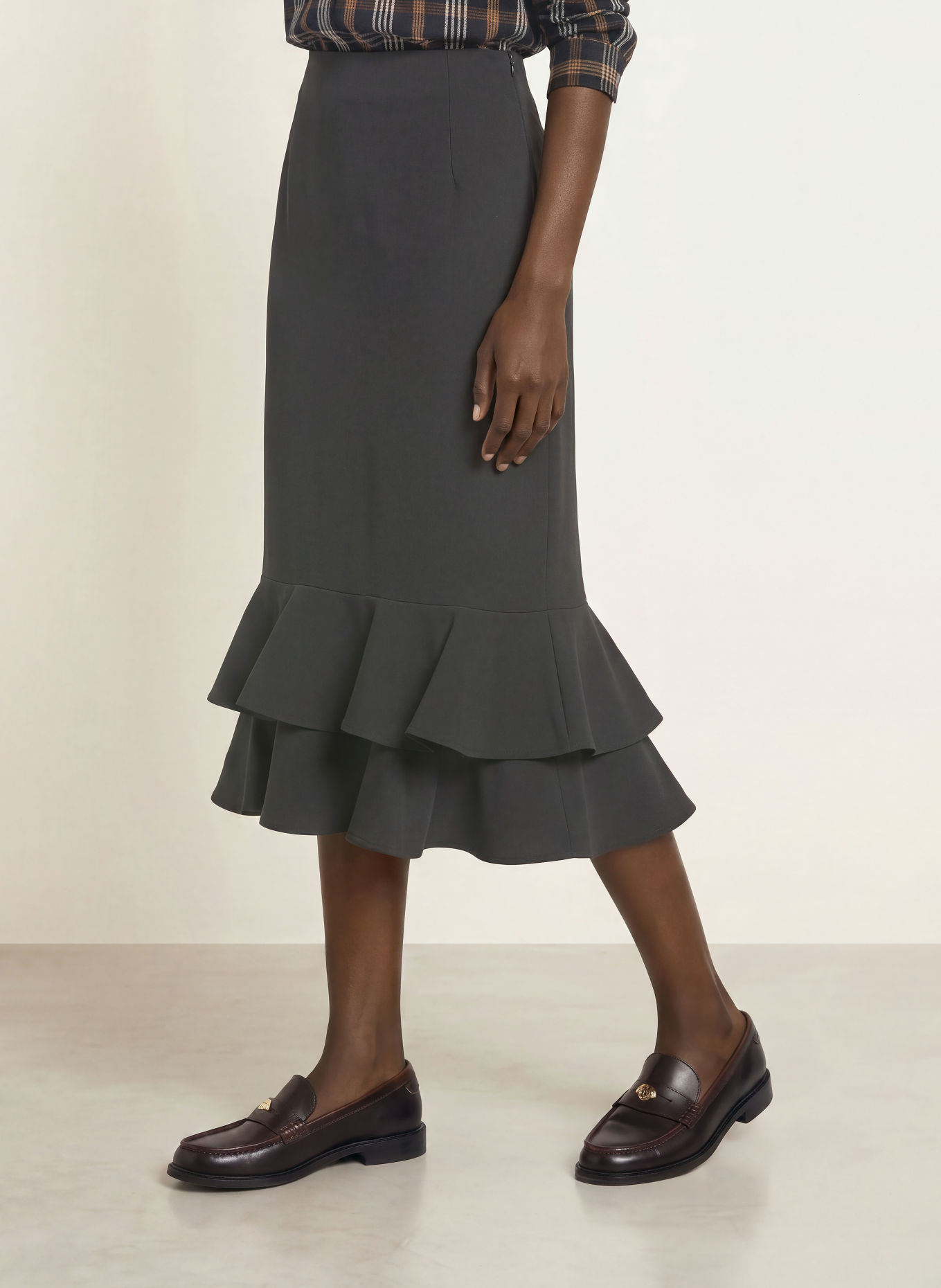 CLAUDIE PIERLOT Rock mit Volants: SCHWARZ